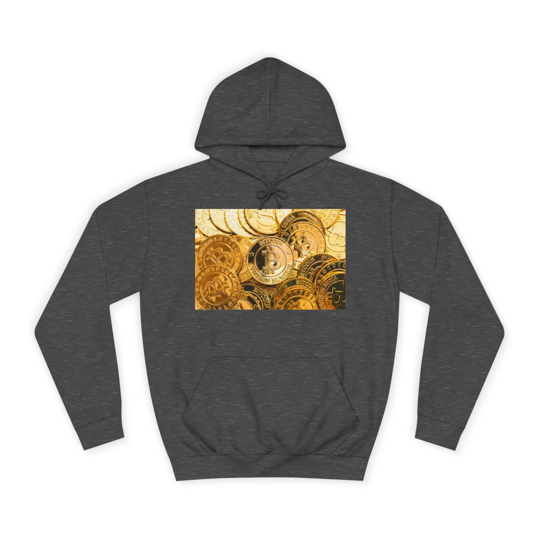 Golden Bitcoin Coins Hoodie | Crypto Cryptocurrency Crypto Art, Digital Currency Apparel