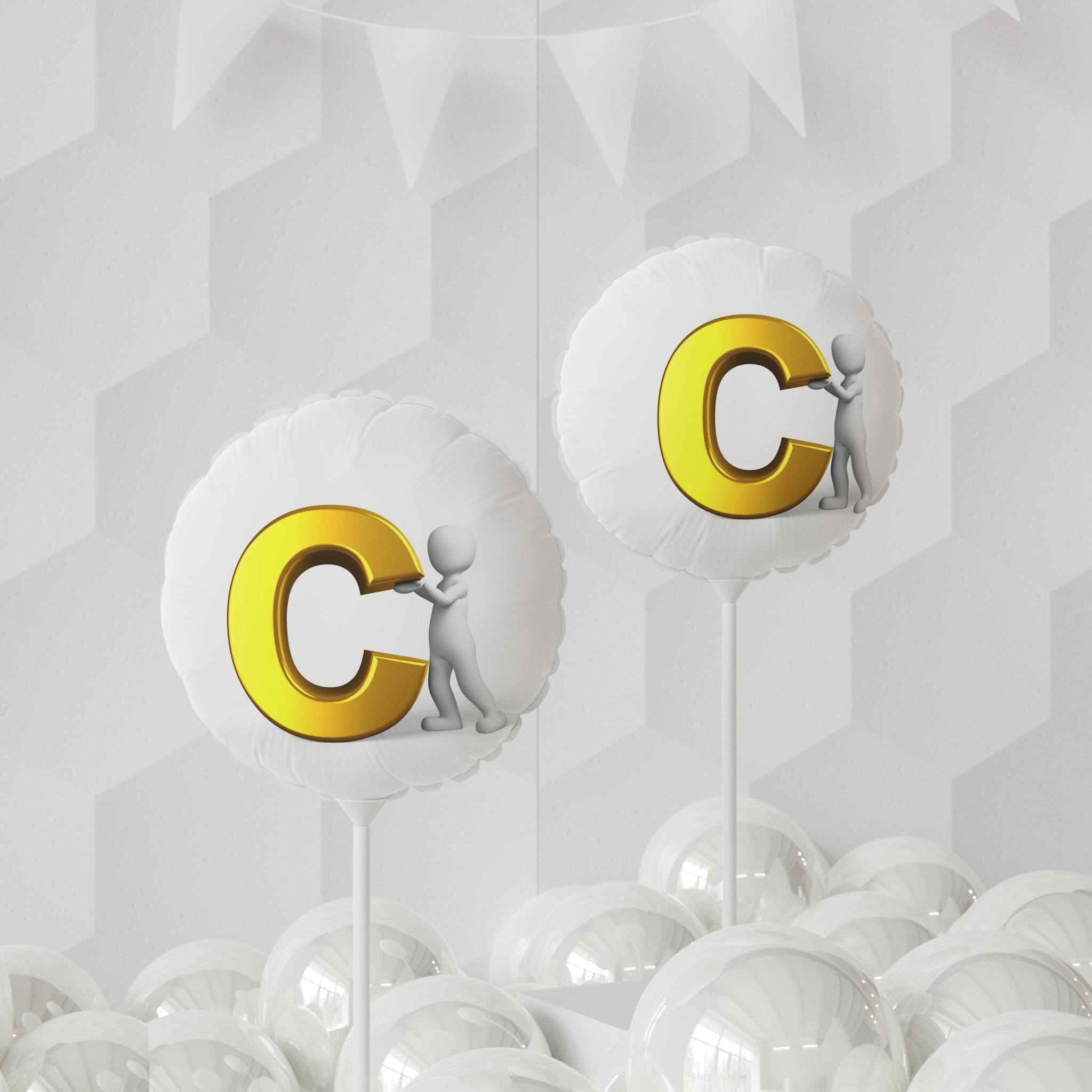 Gold Letter C Balloon 11" Round Foil Balloon | Initial C Balloon