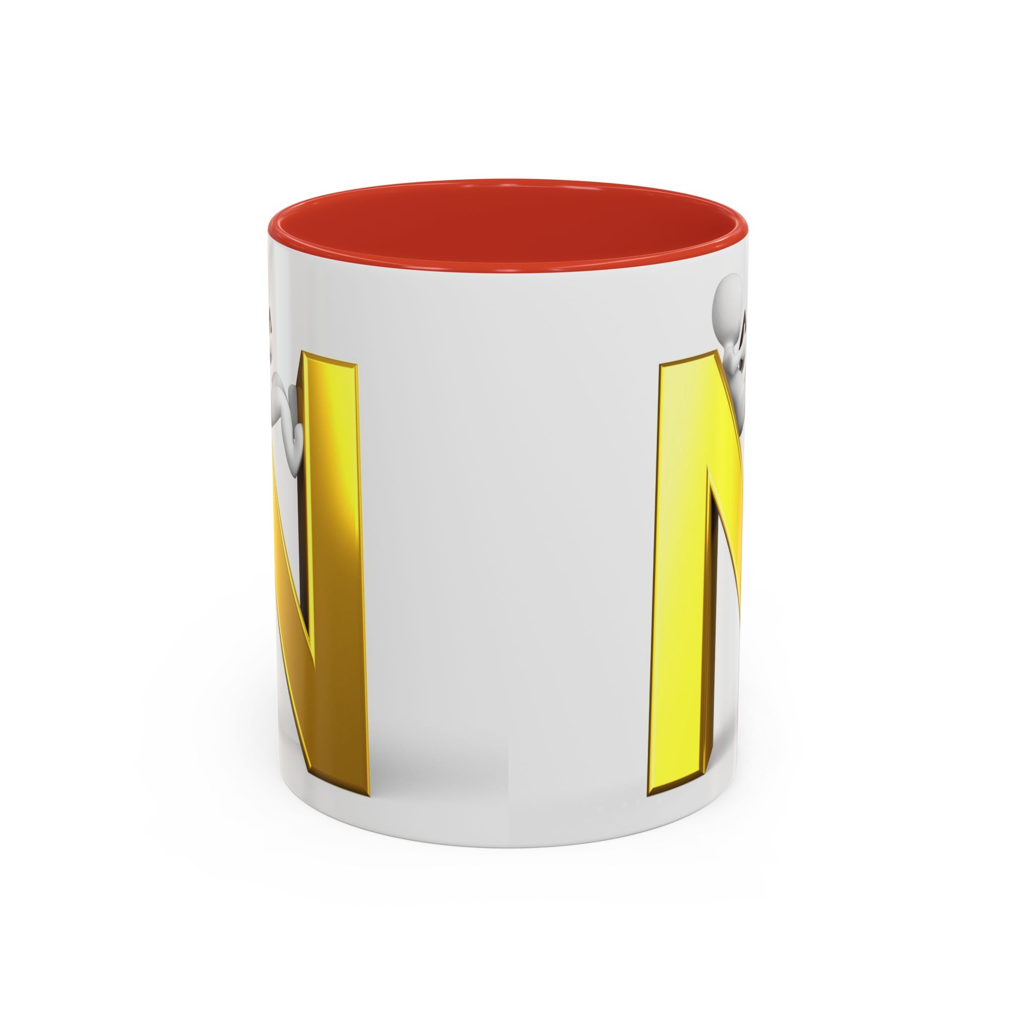 Mug monogramme lettre N dorée | Mug à anse colorée