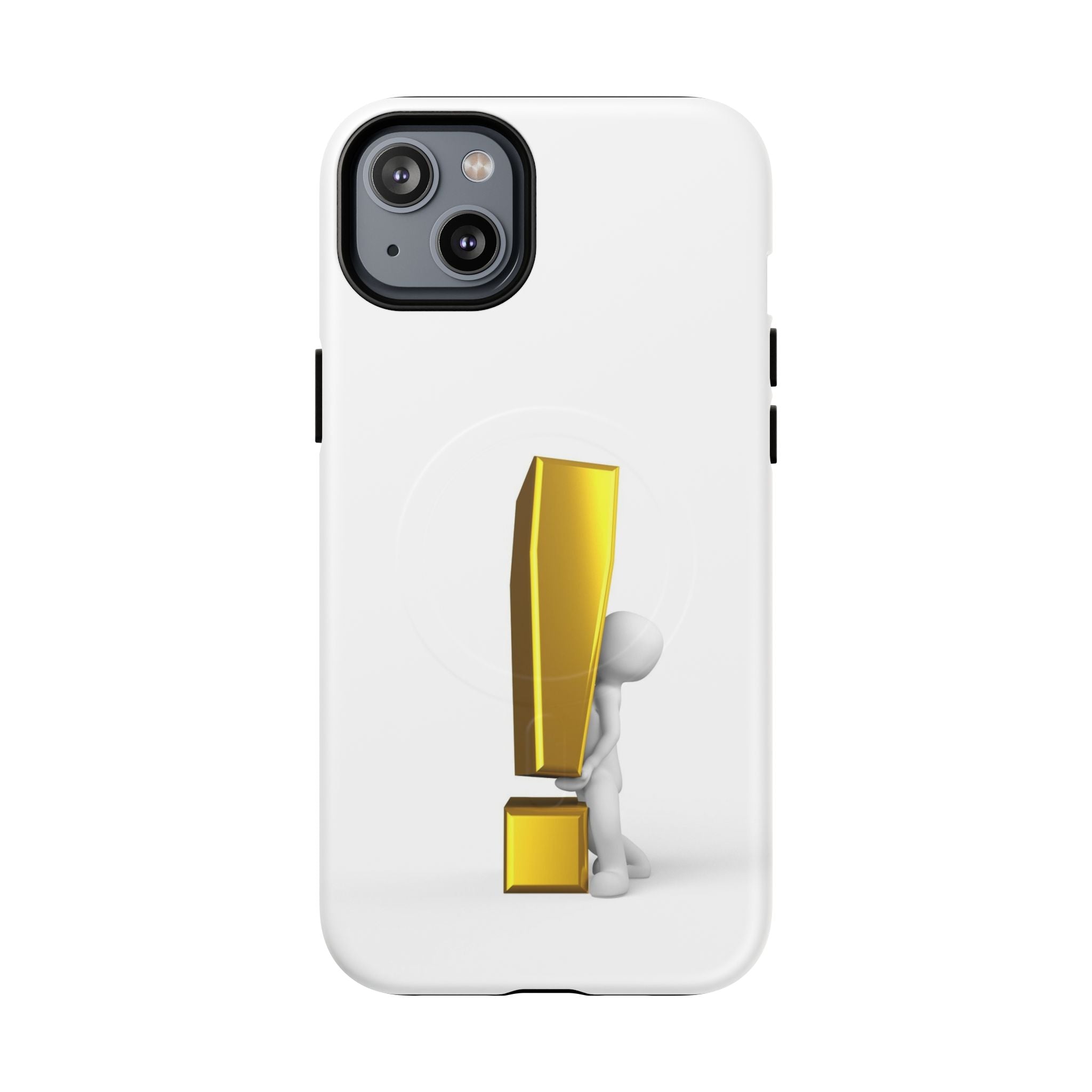Coque de téléphone aimantée robuste Point d'exclamation doré