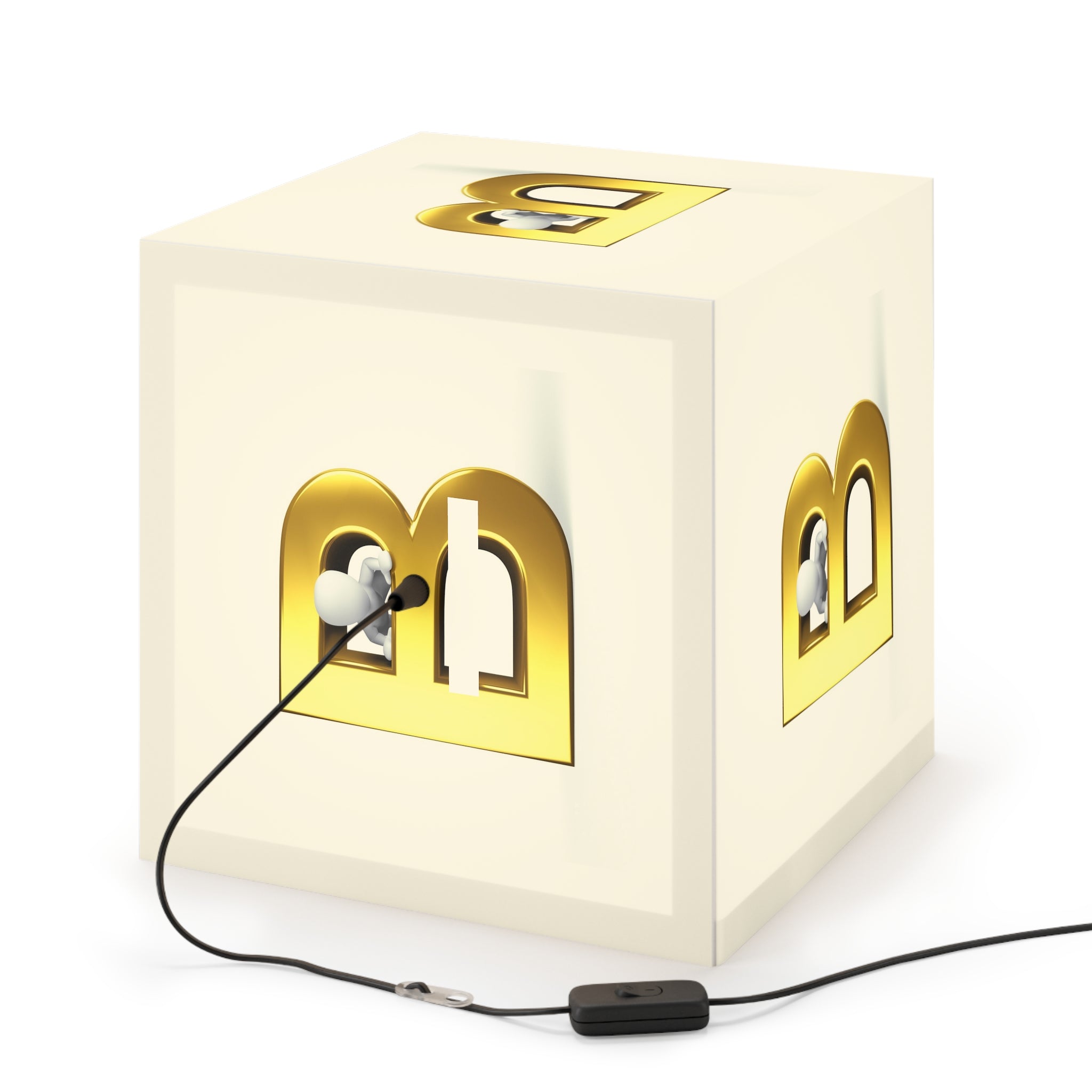 Gold Letter B Light Cube Lamp | Alphabet Nursery Night Light