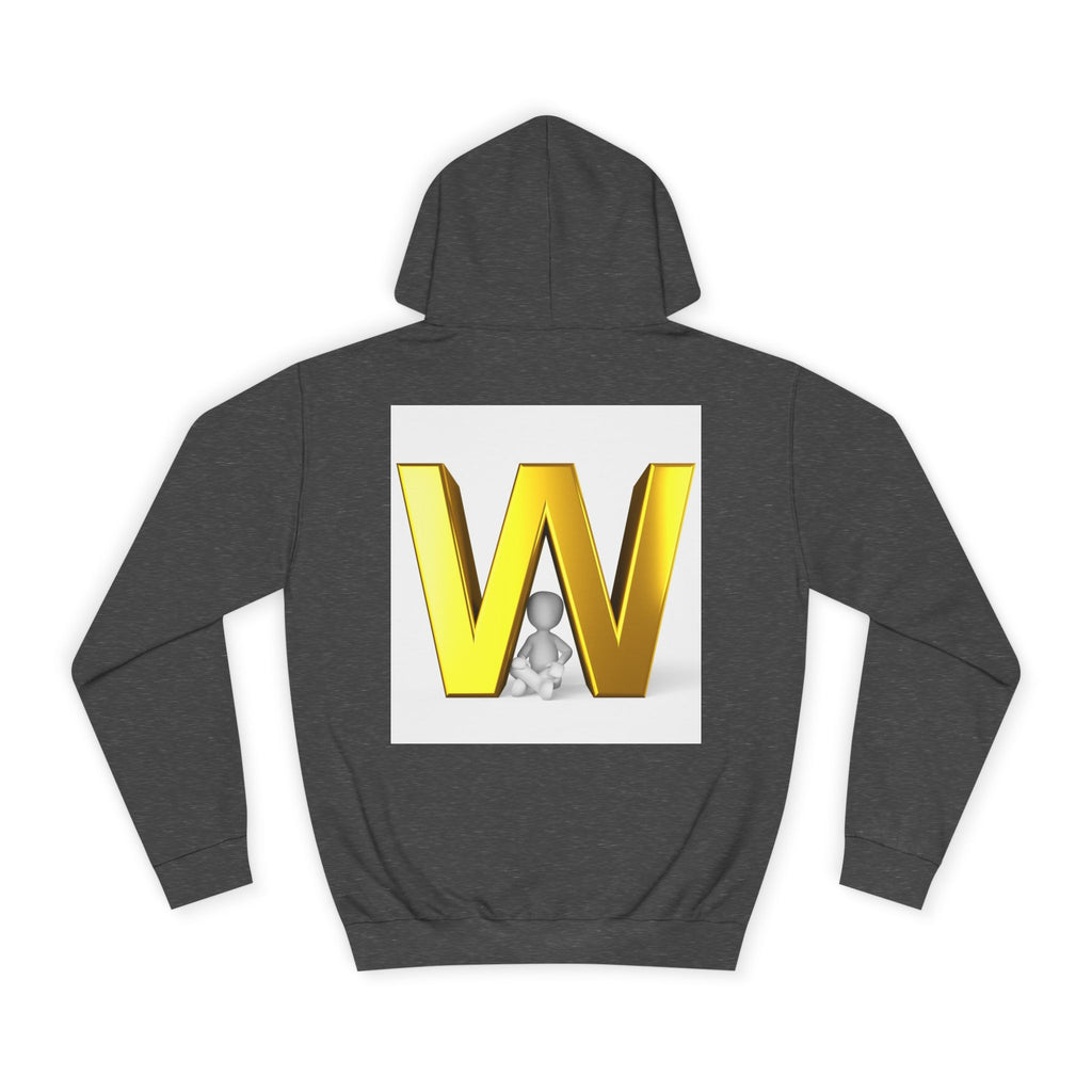 Gold 3D Letter W Hoodie | Monogram Initial Sweatshirt