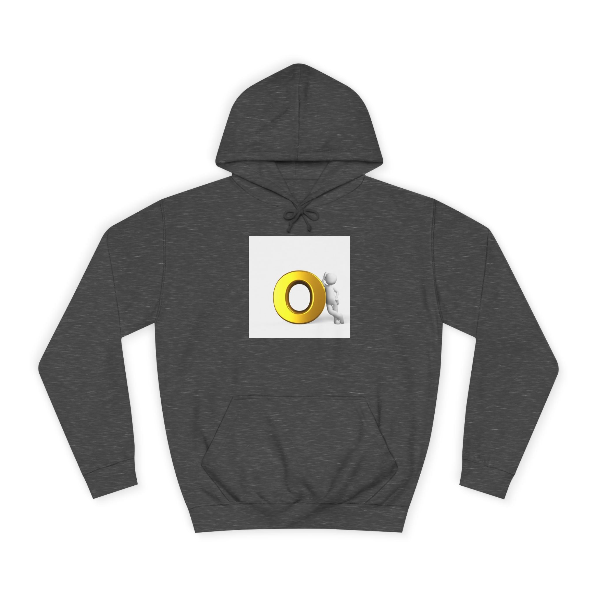 Gold O Letter with 3D Figure Hoodie | Monogram O Sweatshirt