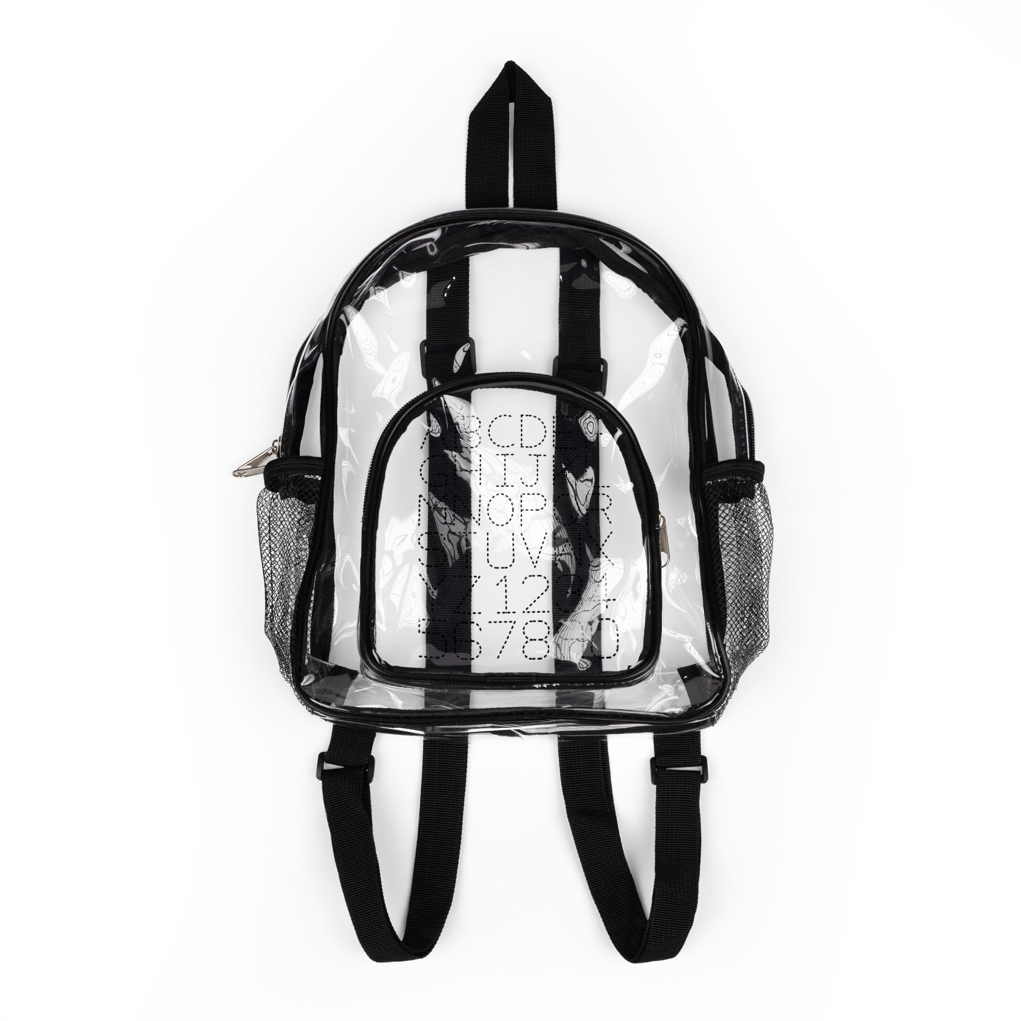 Clear Stadium Backpack | Transparent School Bag with Mesh Side Pockets
