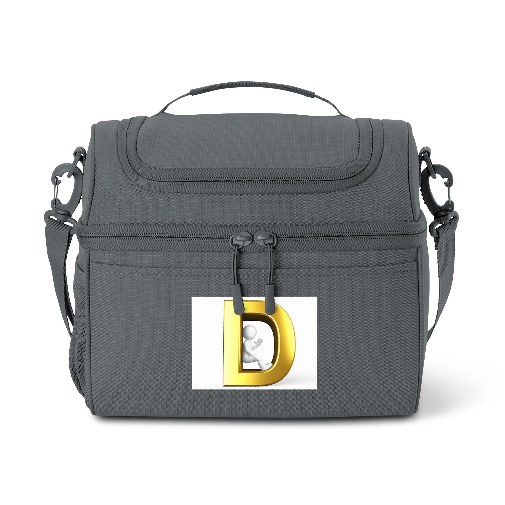 Sac isotherme or monogramme D | Sac à déjeuner isotherme avec lettre initiale D