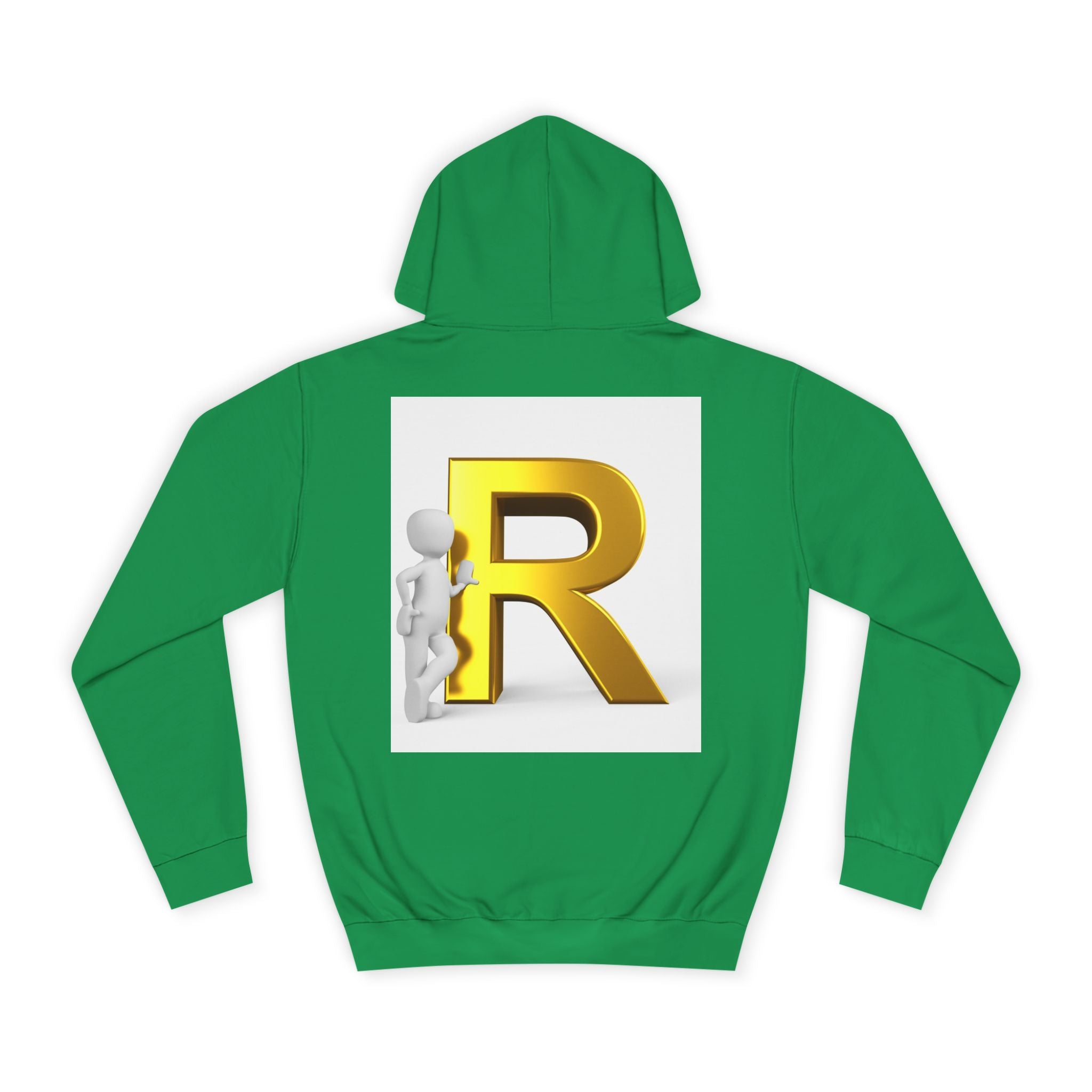 Gold Letter R Hoodie | 3D Character Leaning on R