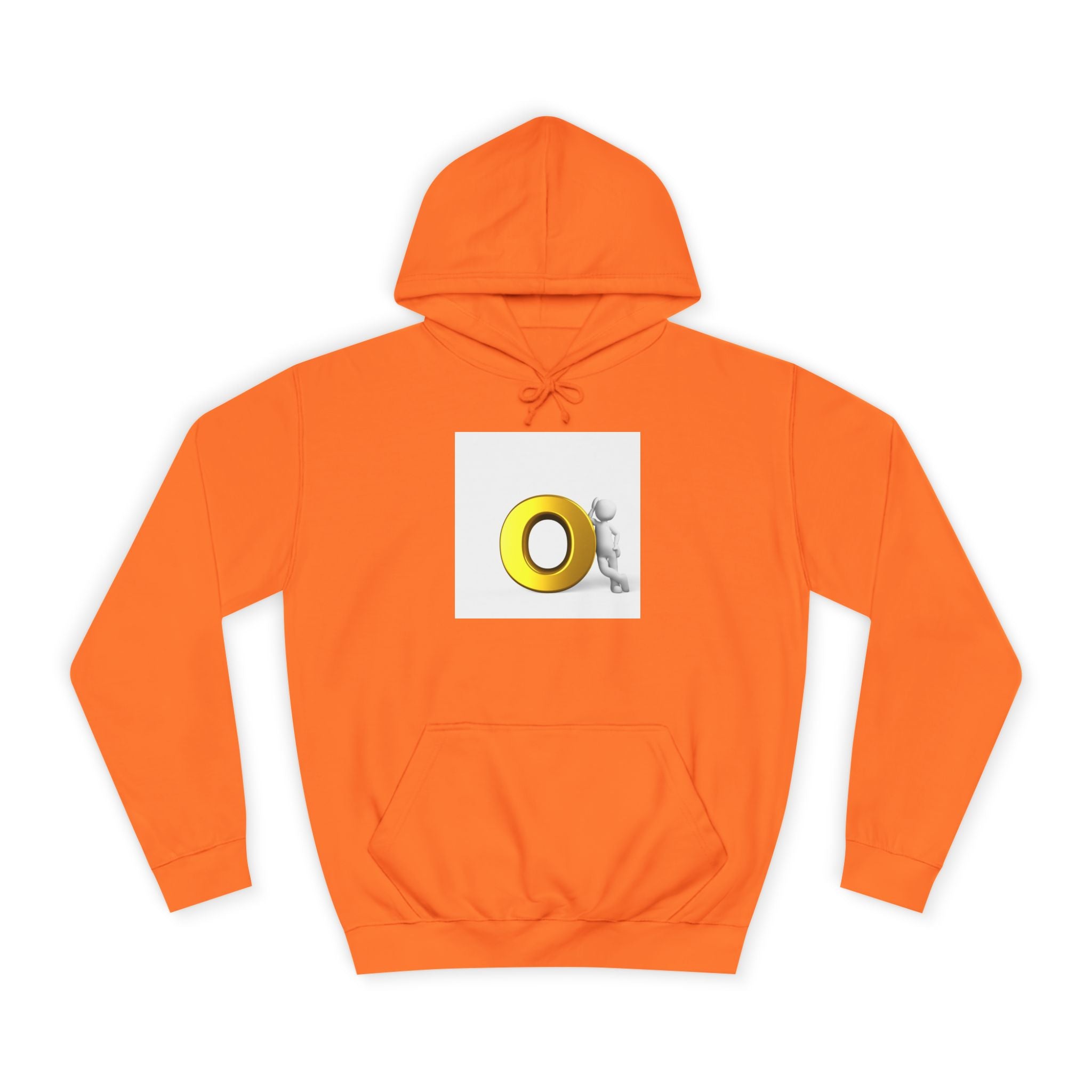 Gold O Letter with 3D Figure Hoodie | Monogram O Sweatshirt