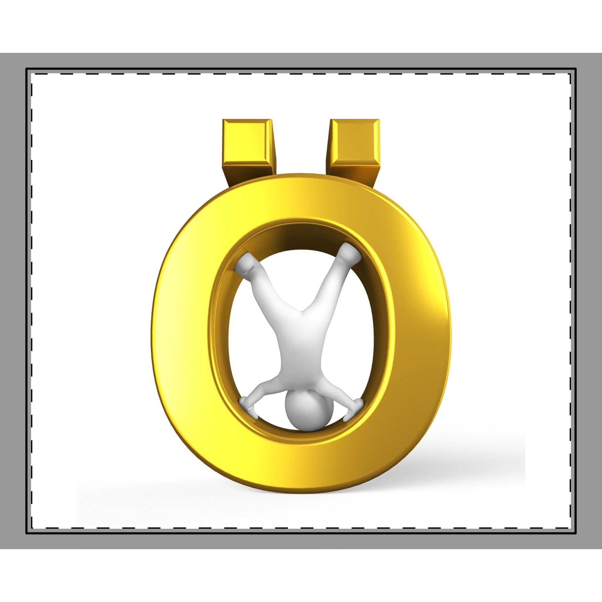 Gold Letter Ö with Hanging Figure coverlet