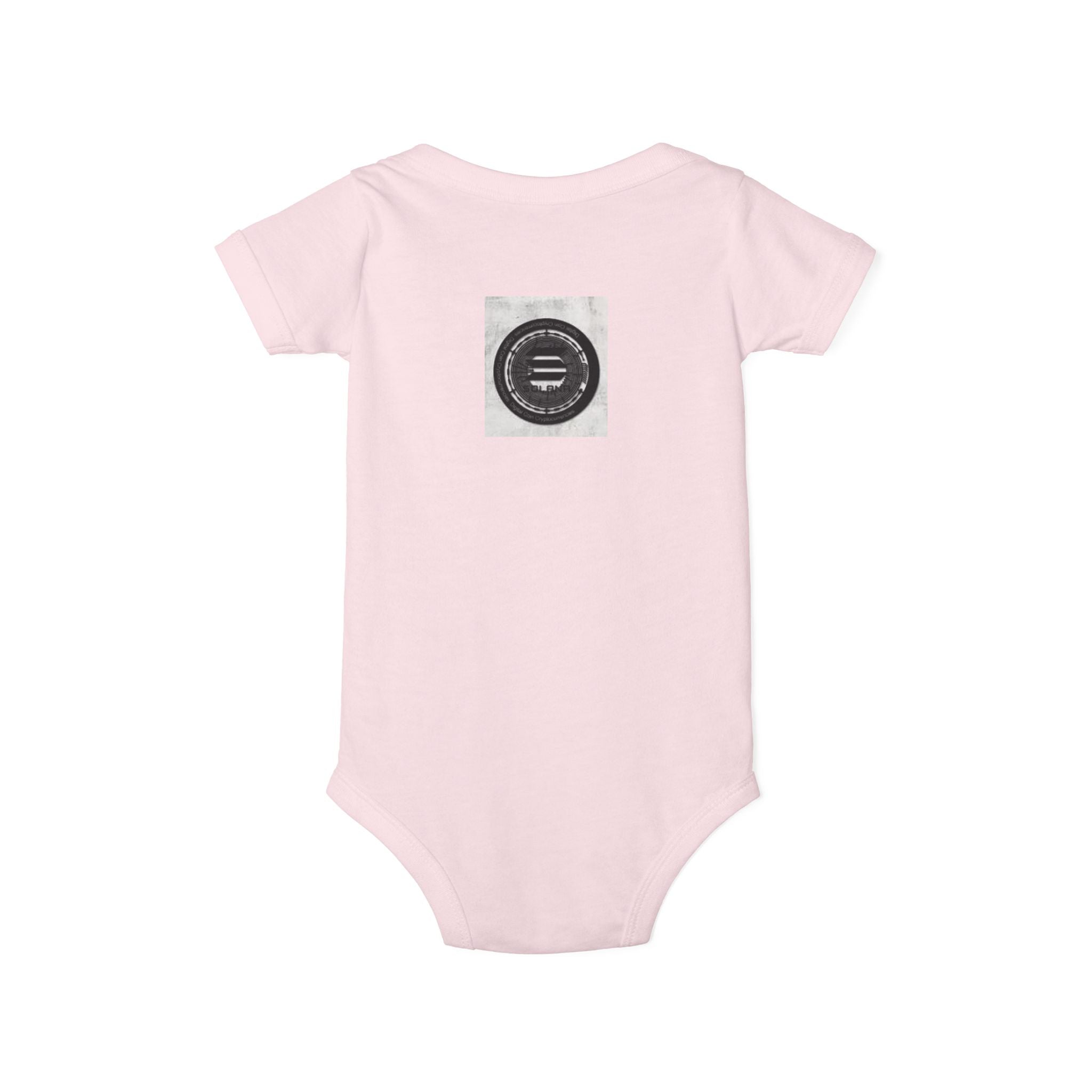 Solana Cryptocurrency Infant One Piece | Monochrome Badge Design