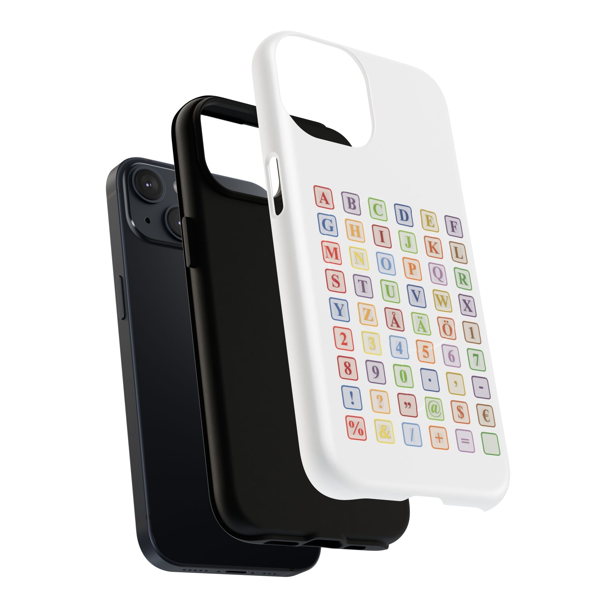 Alphabet Blocks Phone Case | Magnetic Tough Case, Colorful Letter Grid