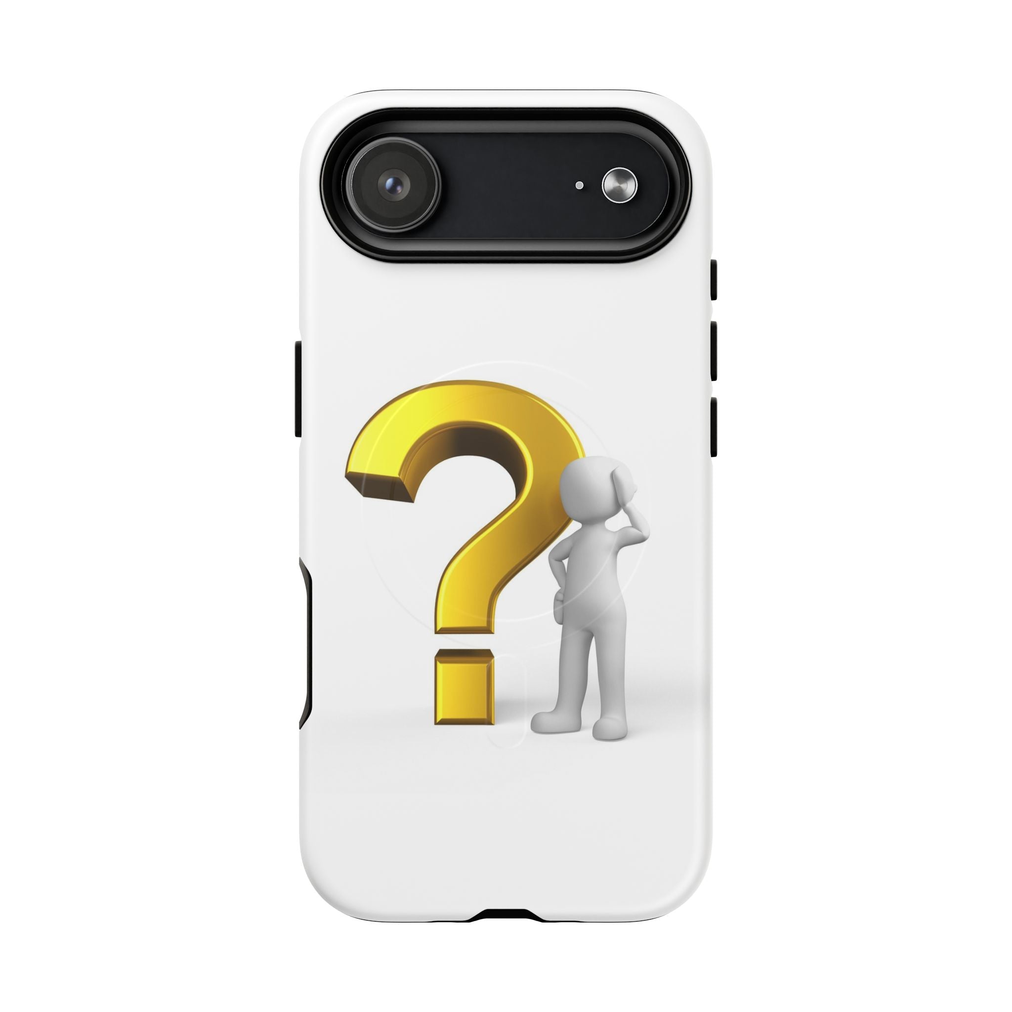 Coque de téléphone 3D point d'interrogation | Coque magnétique robuste