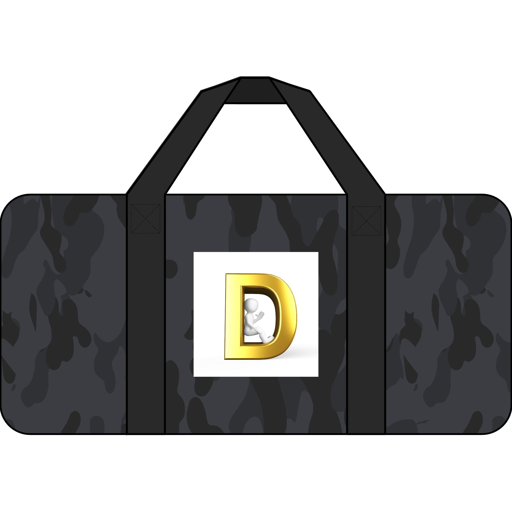 Gold Monogram D Logo Tripper Duffel Bag | Checkered or Camo Strap