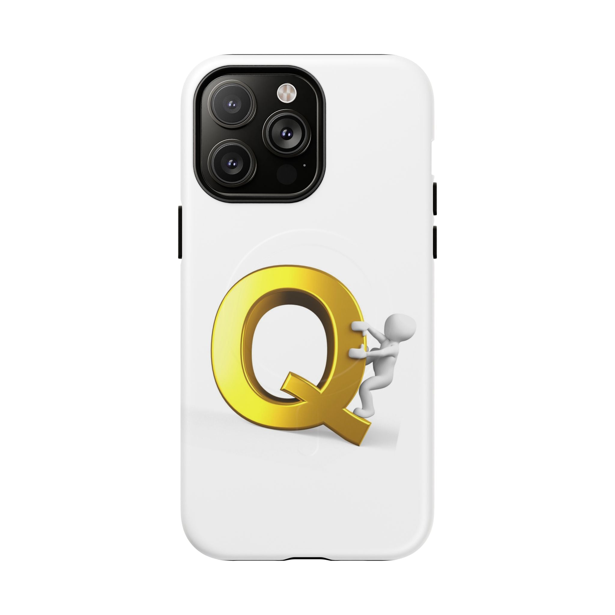 Coque de téléphone motif Lettre Q dorée | Coque de protection magnétique