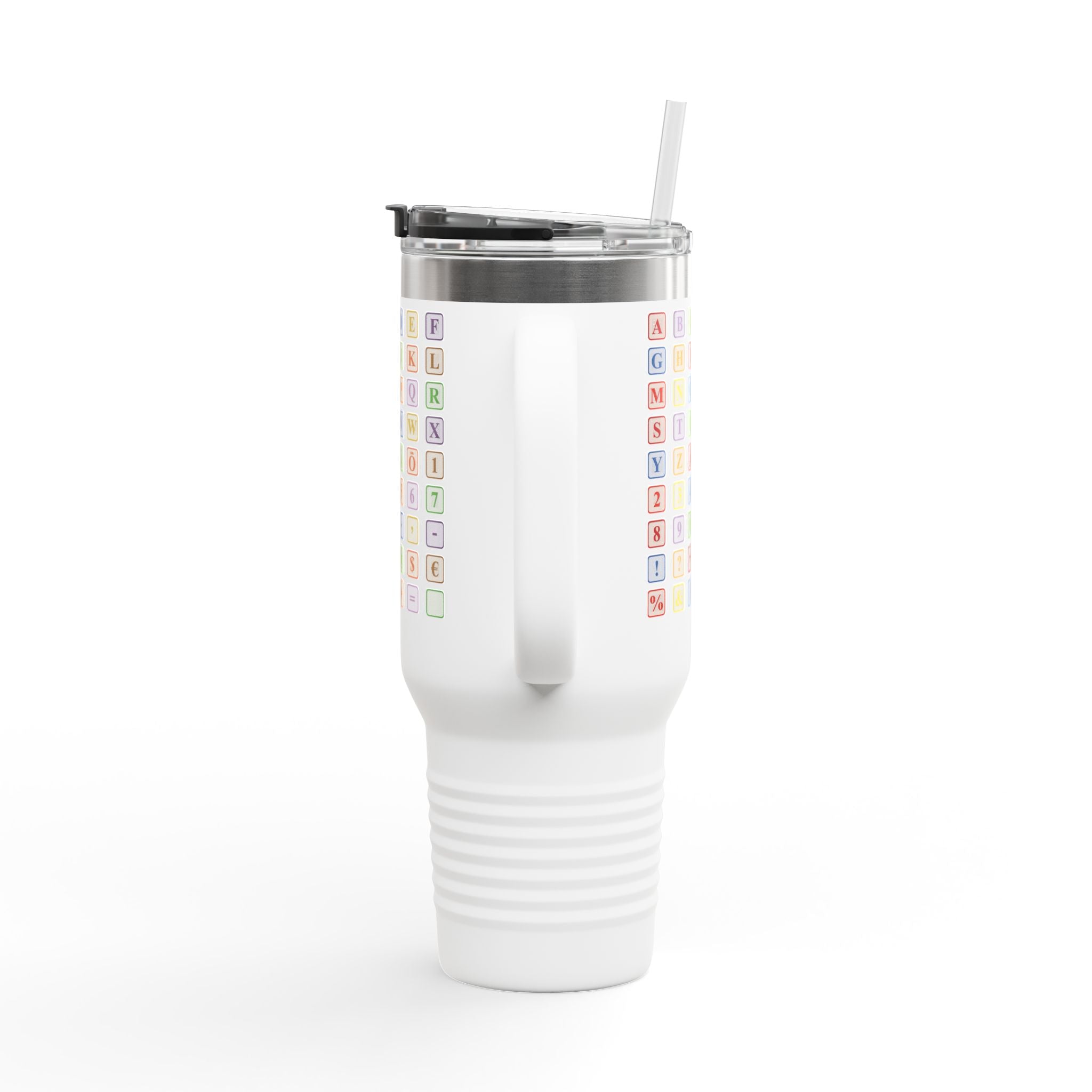 Pastel Baby Blocks Alphabet, Travel Mug