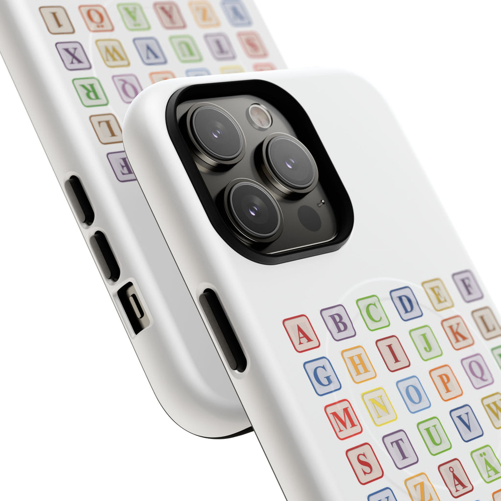 Alphabet Blocks Phone Case | Magnetic Tough Case, Colorful Letter Grid