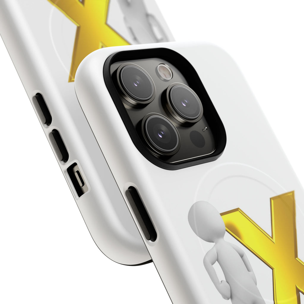 Gold X with 3D Figure iPhone Case | Tough Magnetic Case