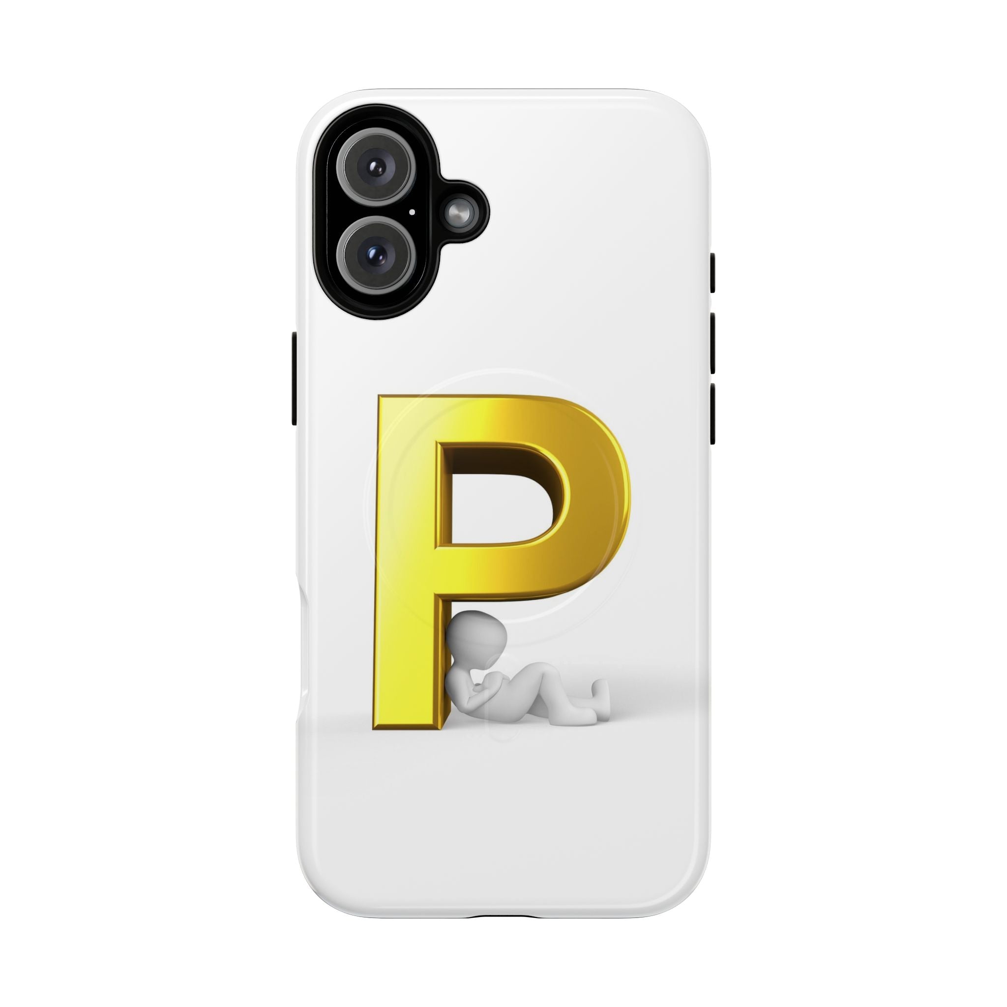 Coque de Téléphone Monogramme Lettre P Dorée | Coque Magnétique Robuste