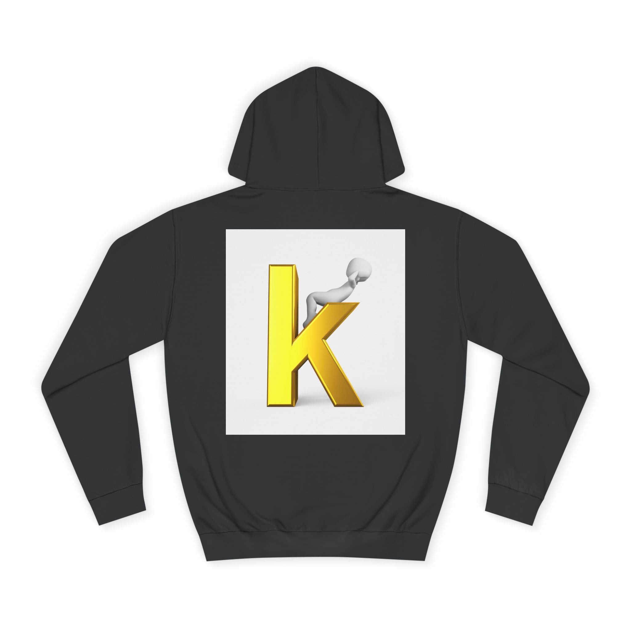 Gold 3D Letter K Hoodie | Monogram Initial K Sweatshirt