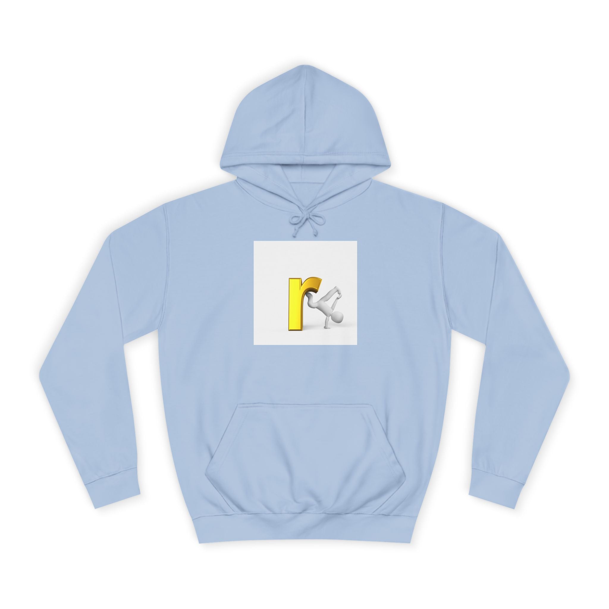 Yellow Letter R Character Hoodie | Playful Typographic Design
