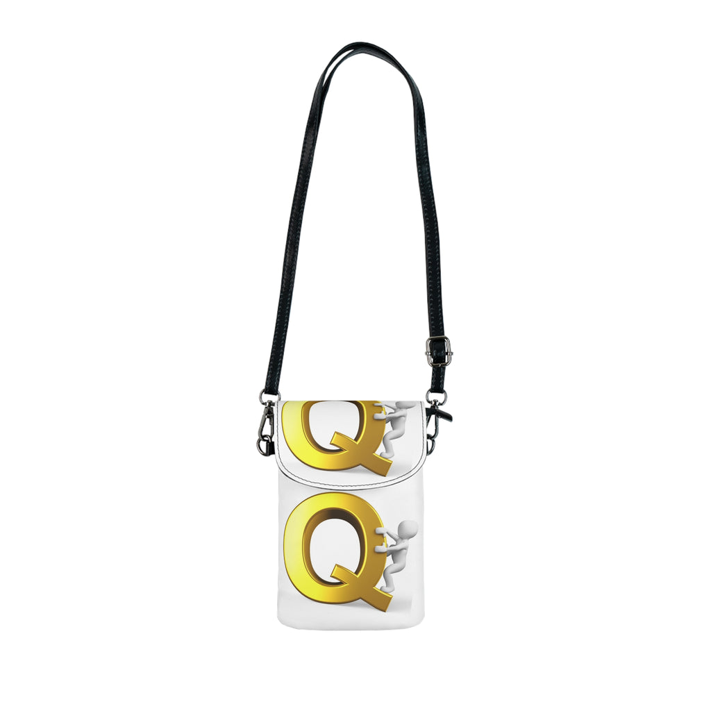 Gold Letter Q Phone Wallet Crossbody | Small Cell Phone Wallet