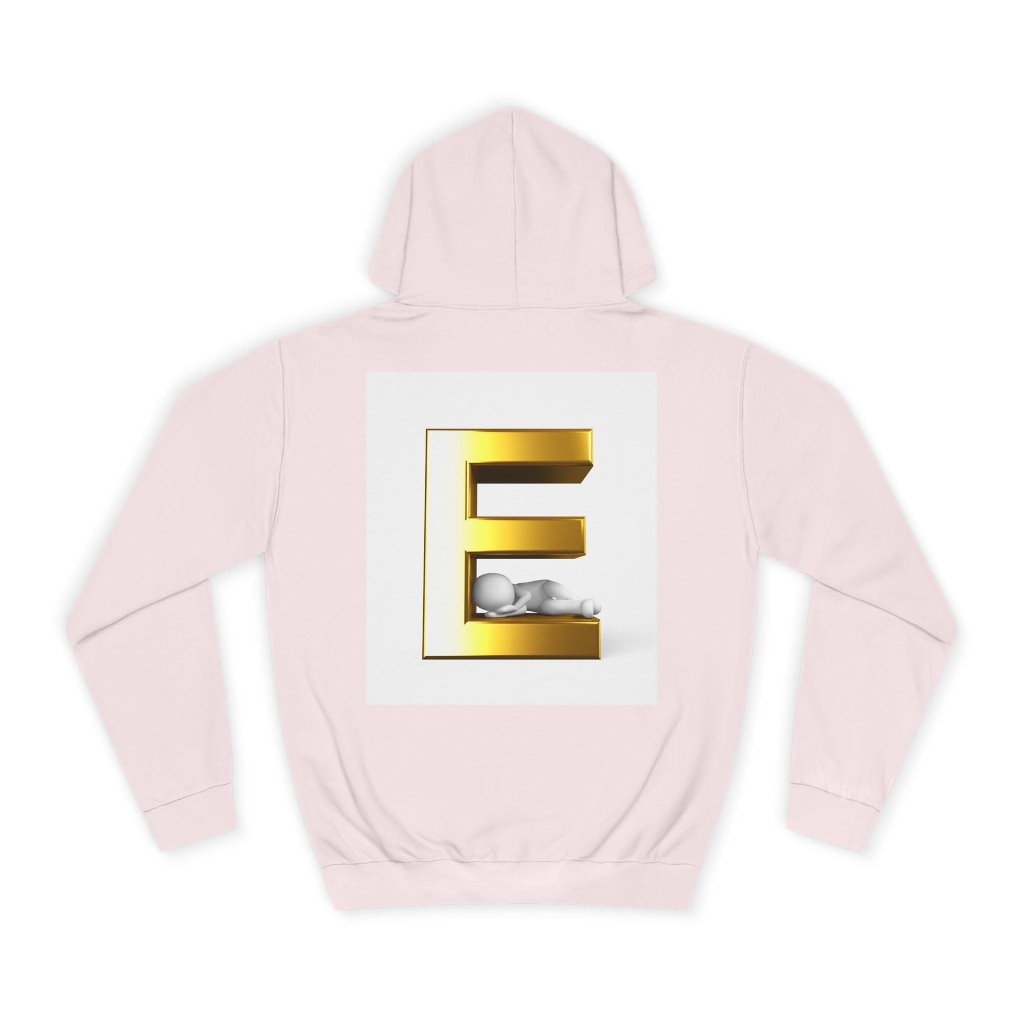 Gold 3D Letter E Hoodie | Monogram Initial Sweatshirt