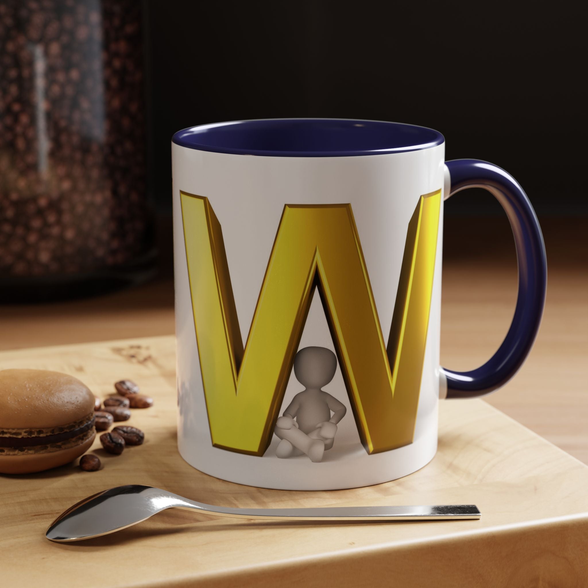 Gold Letter W Initial Mug | Accent Coffee Mug 11oz 15oz