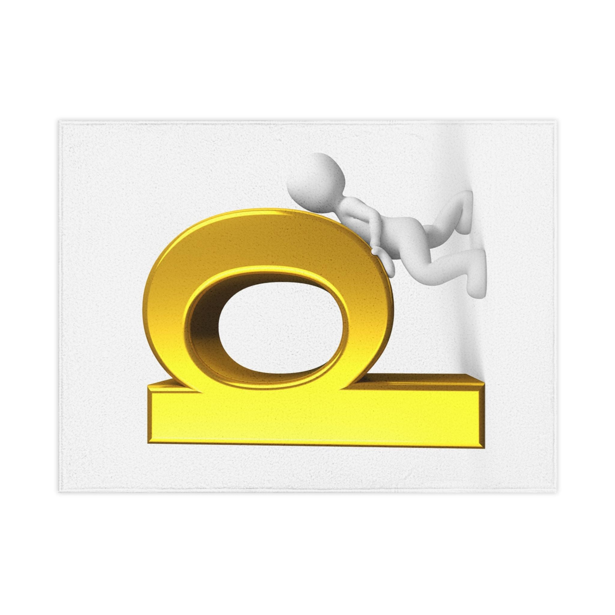 Gold Letter P Alphabet Design Toddler Blanket | Cute 3D Character Playroom Decor