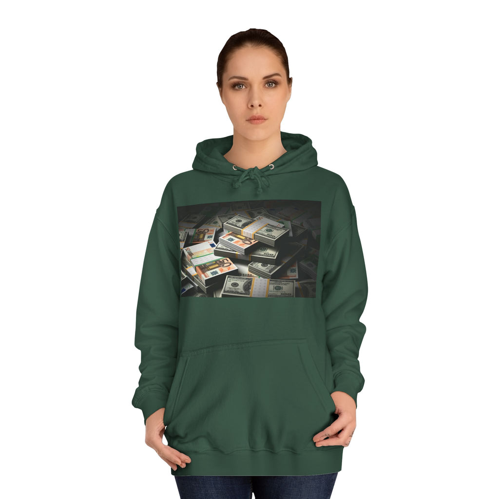 Stacked Cash Money Hoodie | Vintage Banknote Print, Stacks of Dollars