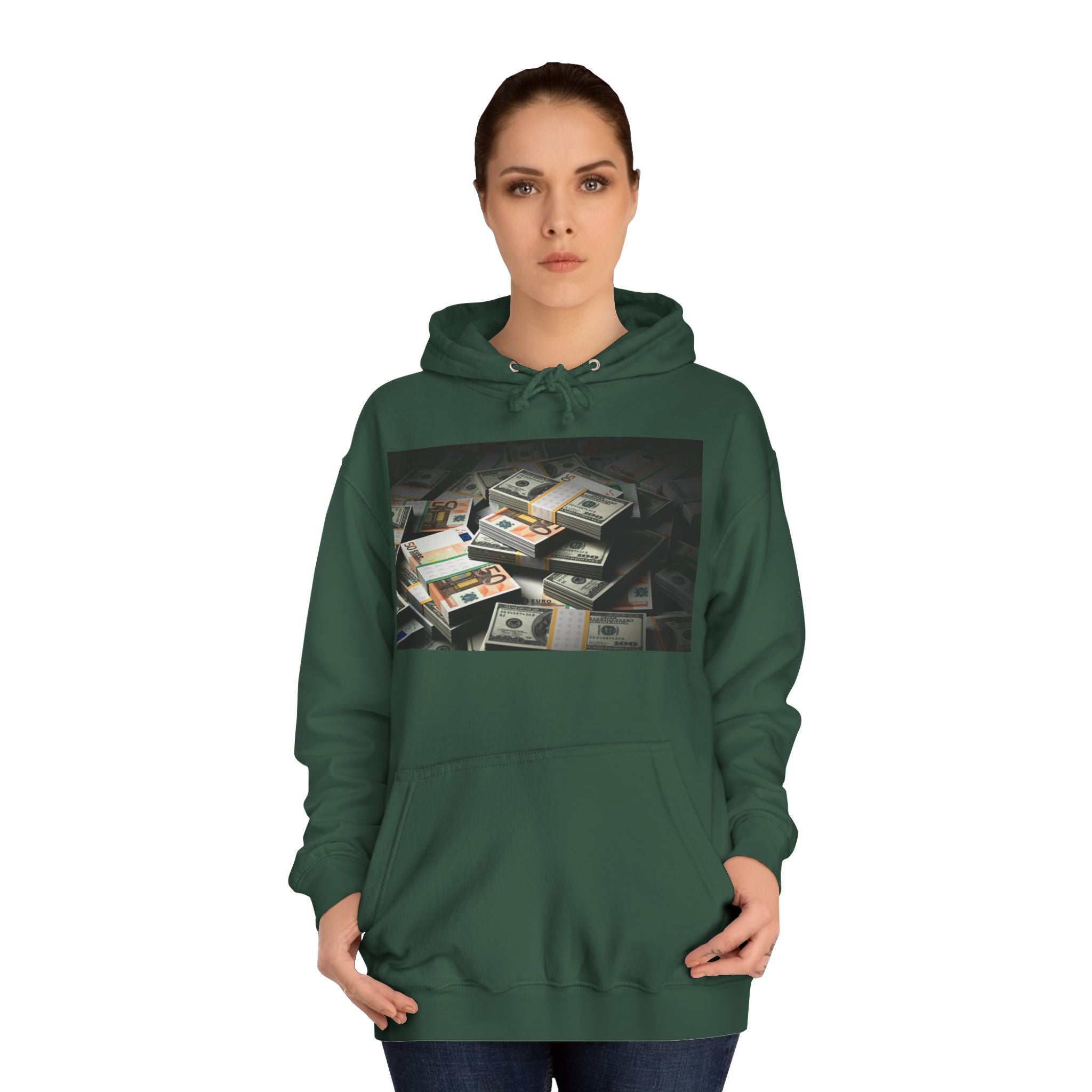 Stacked Cash Money Hoodie | Vintage Banknote Print, Stacks of Dollars