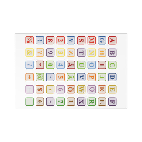 Cartes postales Alphabet et Symboles | Ensemble de cartes colorées Lettres et Chiffres