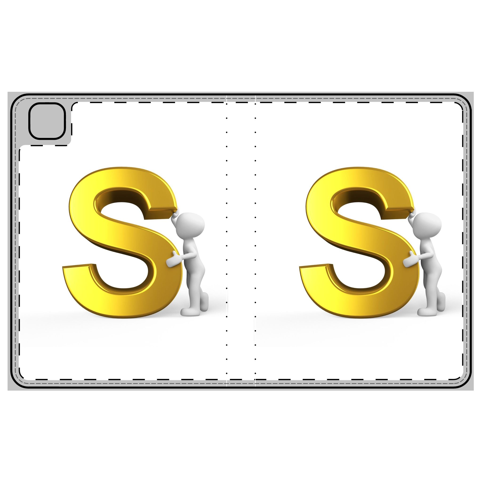 Étui Folio pour Tablette Monogramme Lettre S Dorée | Housse Initiale S