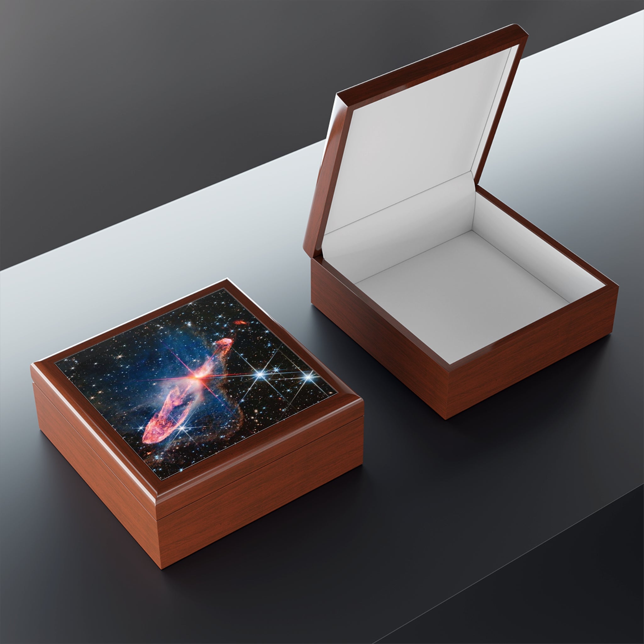Cosmic Nebula Jewelry Box | Space Galaxy Starry Keepsake Box