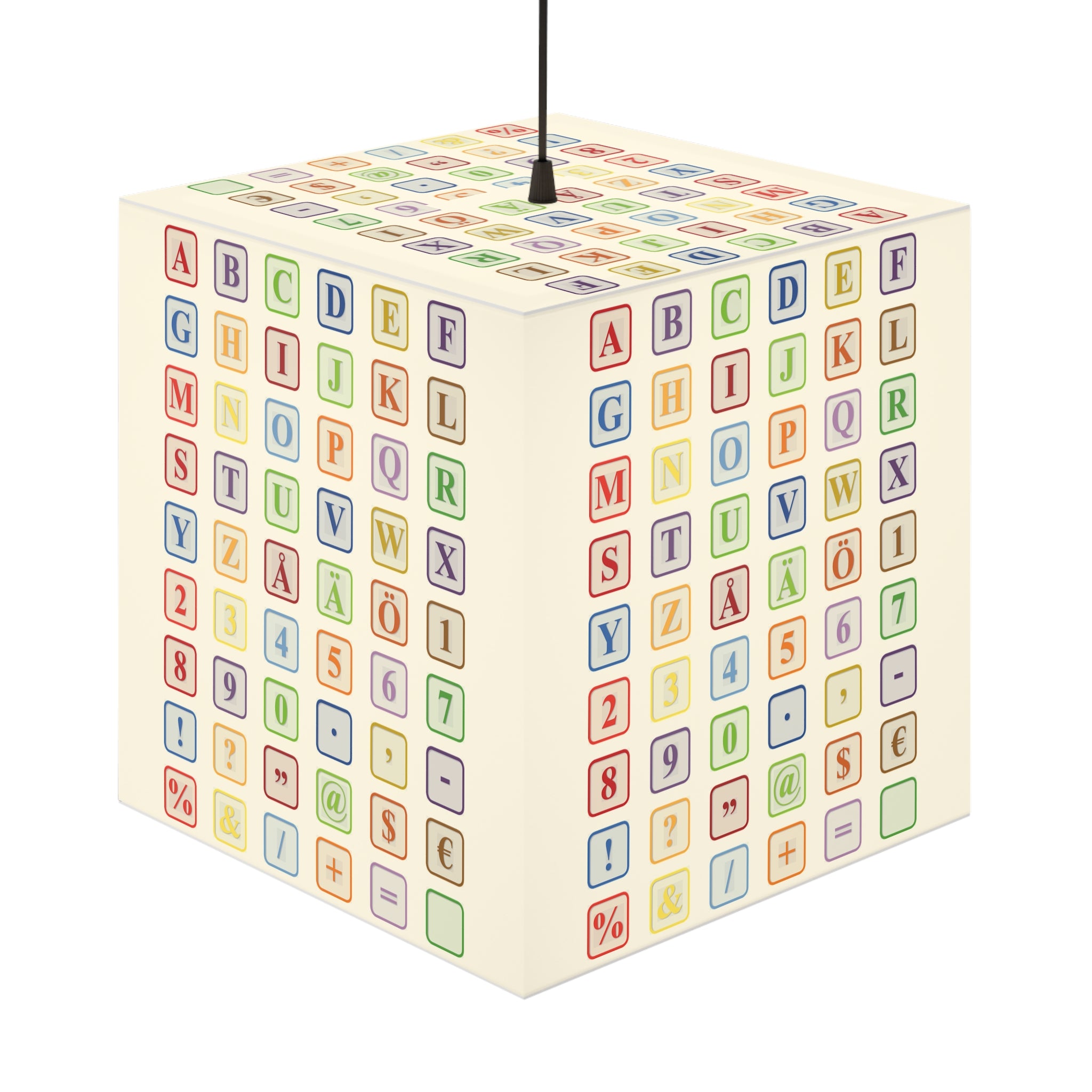 Alphabet Blocks Light Cube Lamp | Colorful Letter & Number Nursery Decor