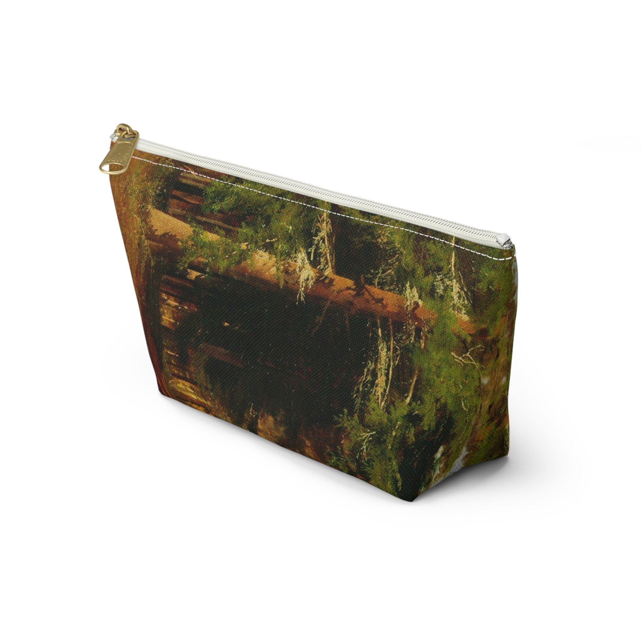 Forest Path Accessory Pouch | T-Bottom Cosmetic Bag, Woodland Nature Print