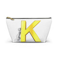 Yellow Letter K Monogram Accessory Pouch | Initial K Makeup Bag