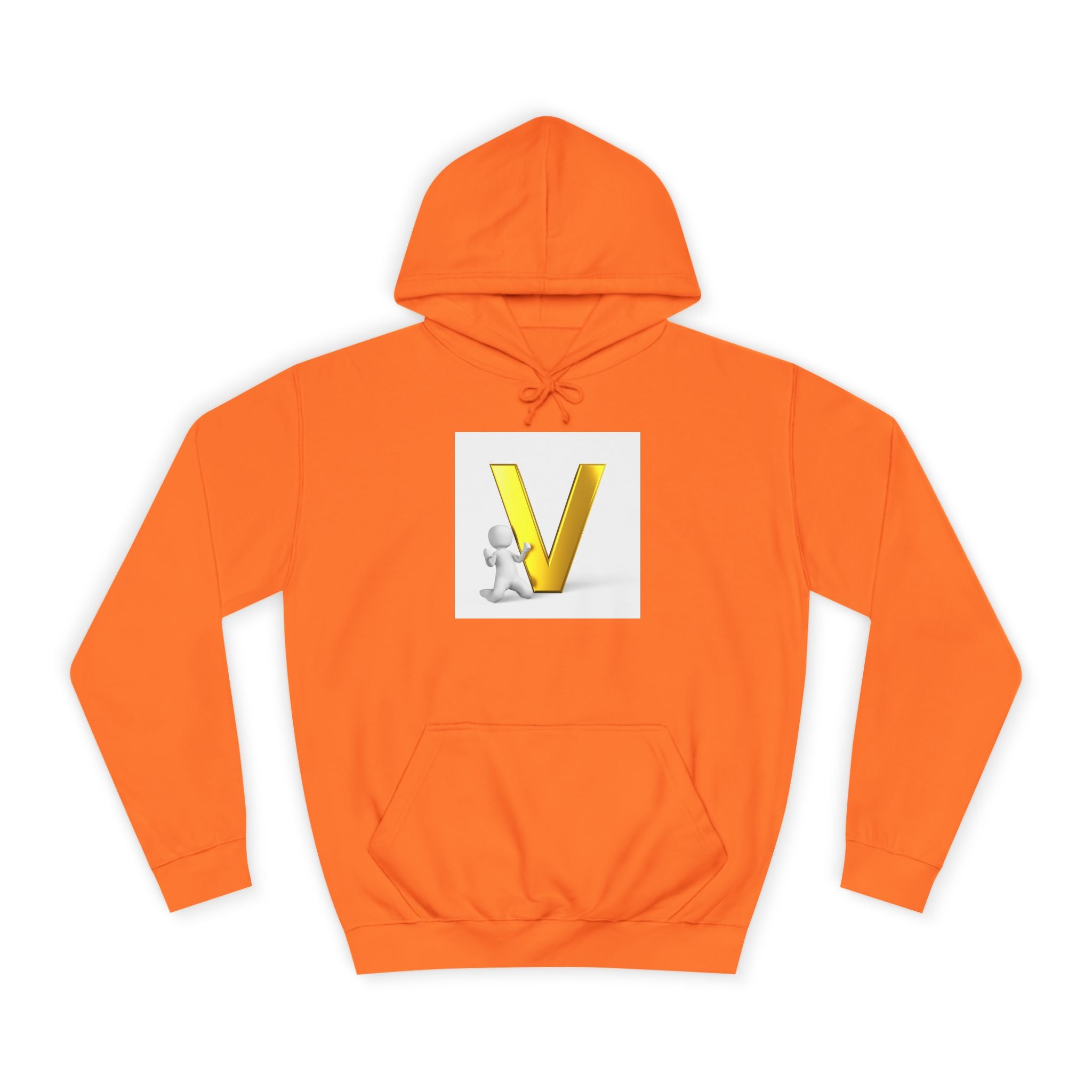Sweat à capuche lettre V 3D dorée | Sweat-shirt initial V, monogramme lettre