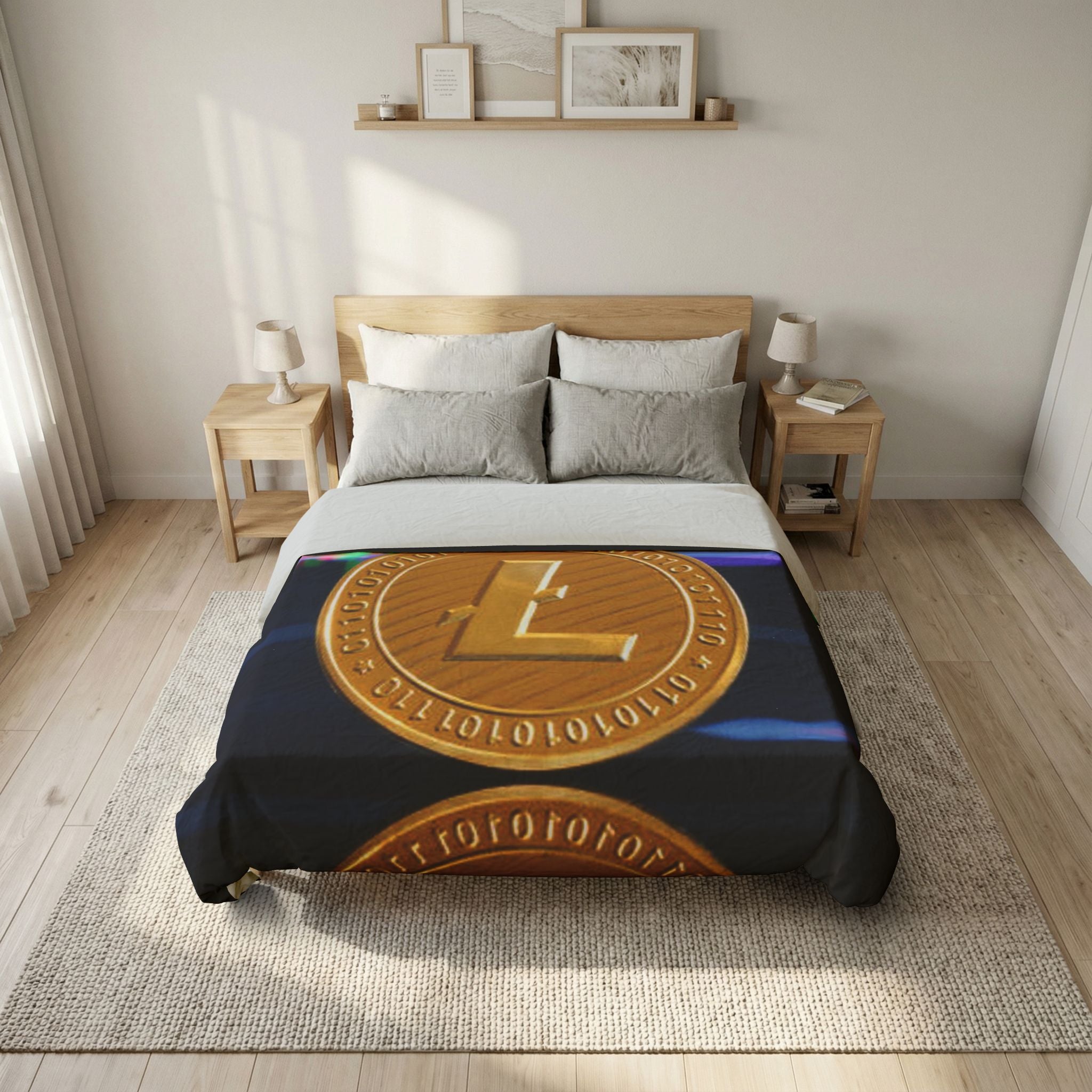 Litecoin Crypto Coin duvet cover | Cryptocurrency bedding, financial chart design