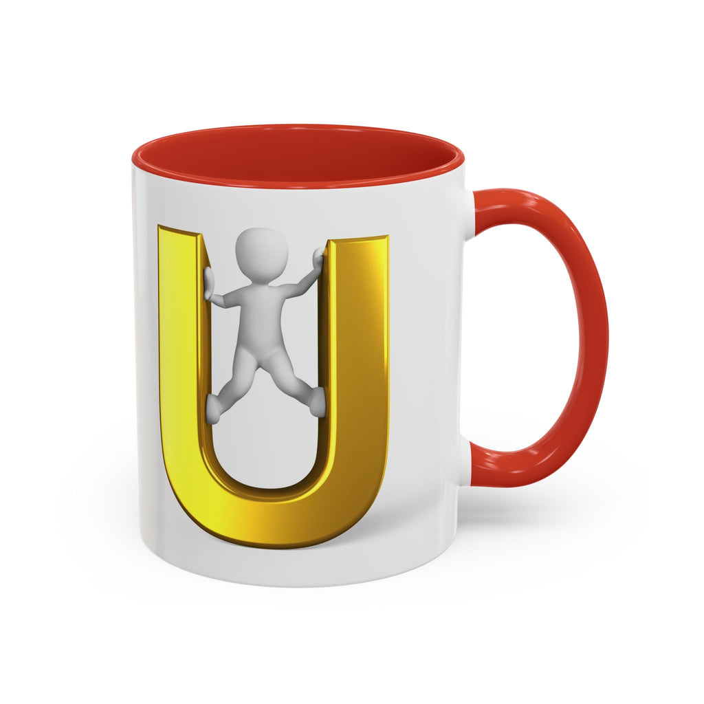 Mug en 3D avec lettre U dorée | Tasse à café 325 ml ou 440 ml