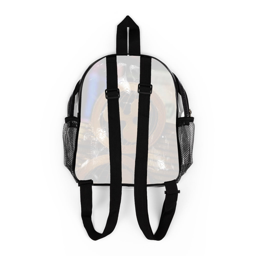 Clear Stadium Backpack | Transparent Clear Vinyl Backpack with XRP Coin Purse Graphic