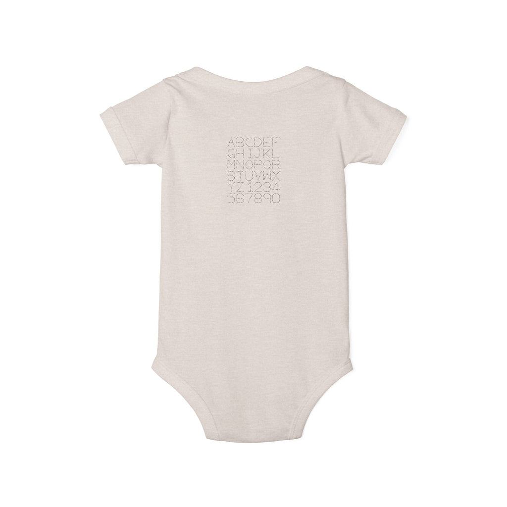 Minimal Dotted Alphabet Infant Onesie | Plain Baby Bodysuit