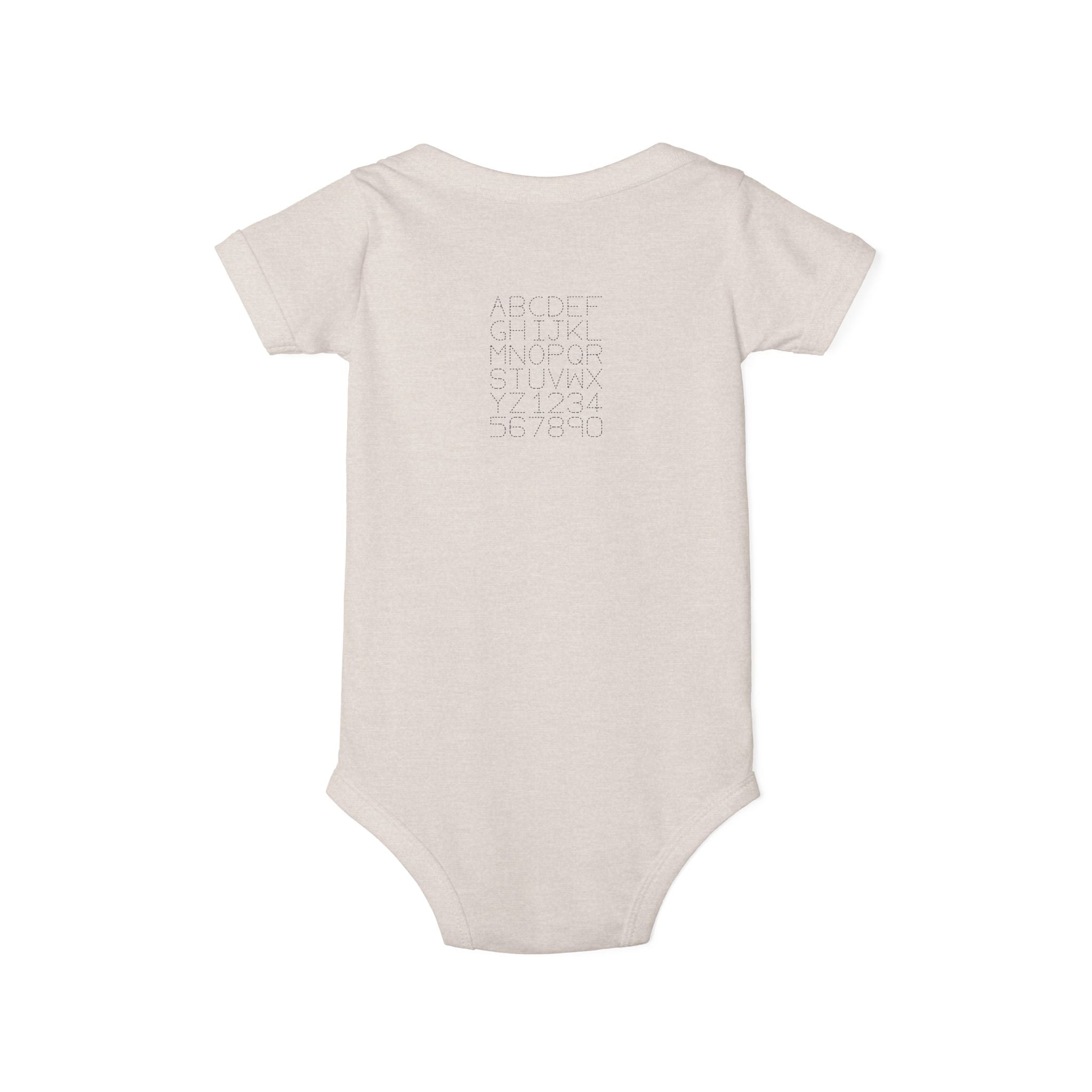 Minimal Dotted Alphabet Infant Onesie | Plain Baby Bodysuit