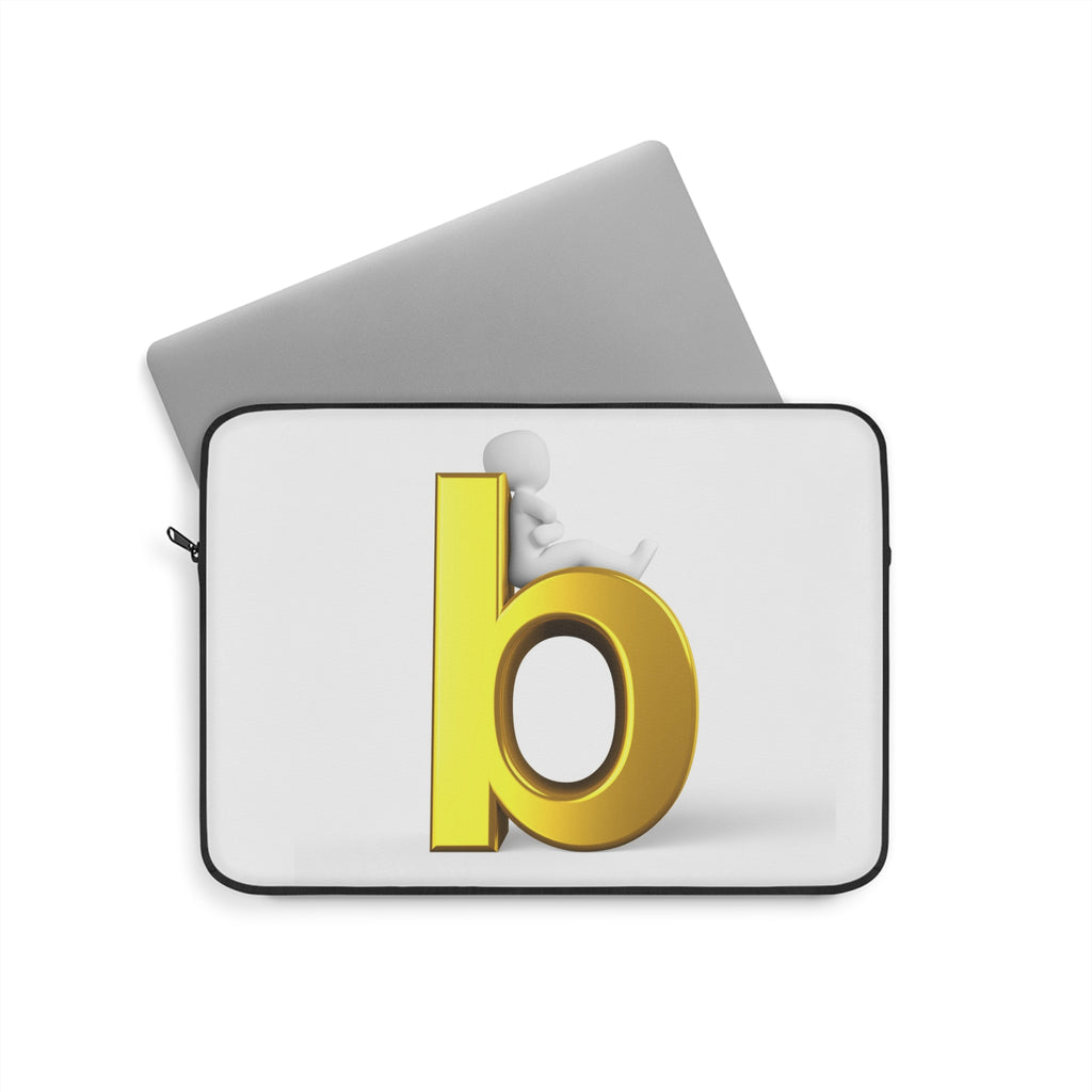 Gold Letter B Laptop Sleeve | Minimal Monogram Initial Case