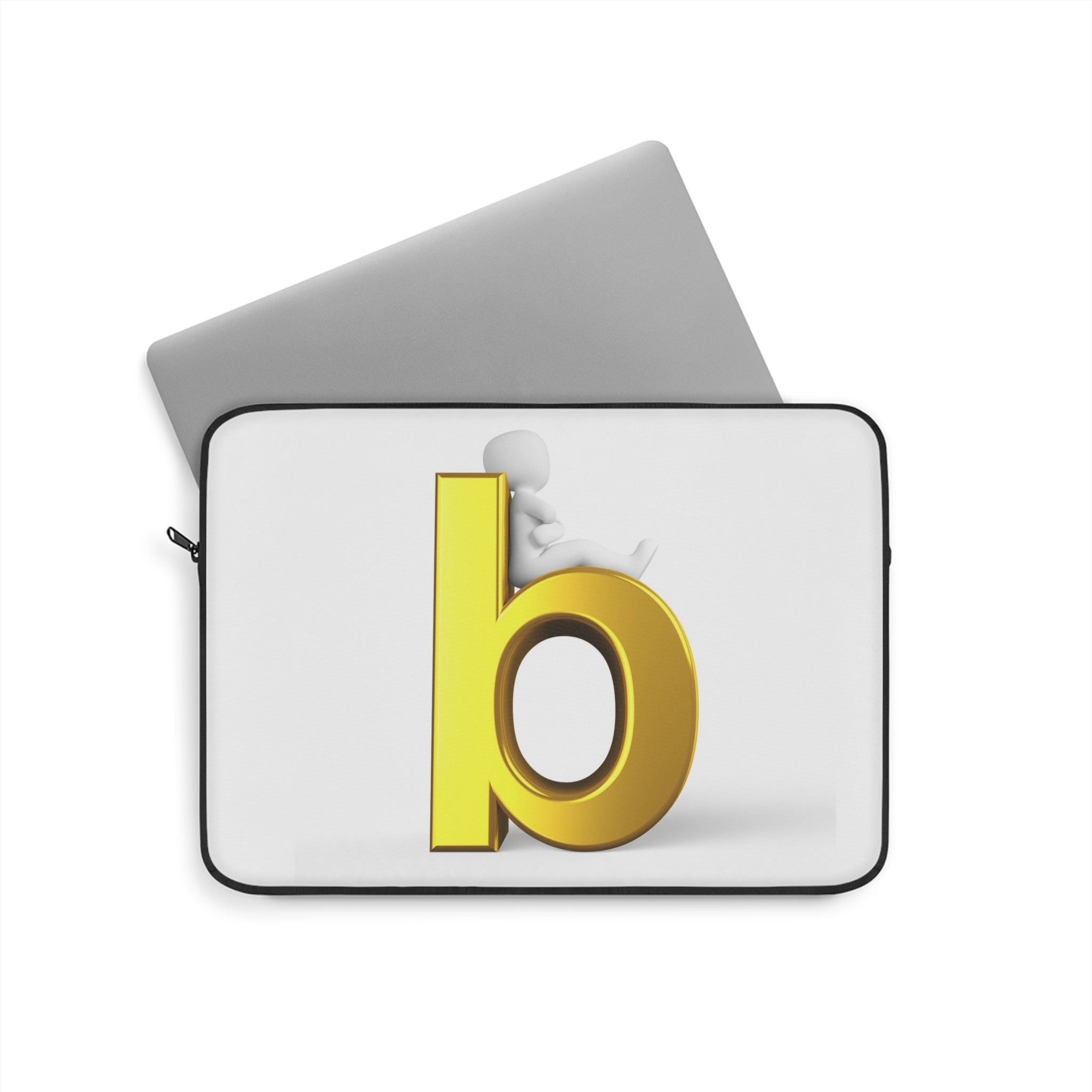 Gold Letter B Laptop Sleeve | Minimal Monogram Initial Case