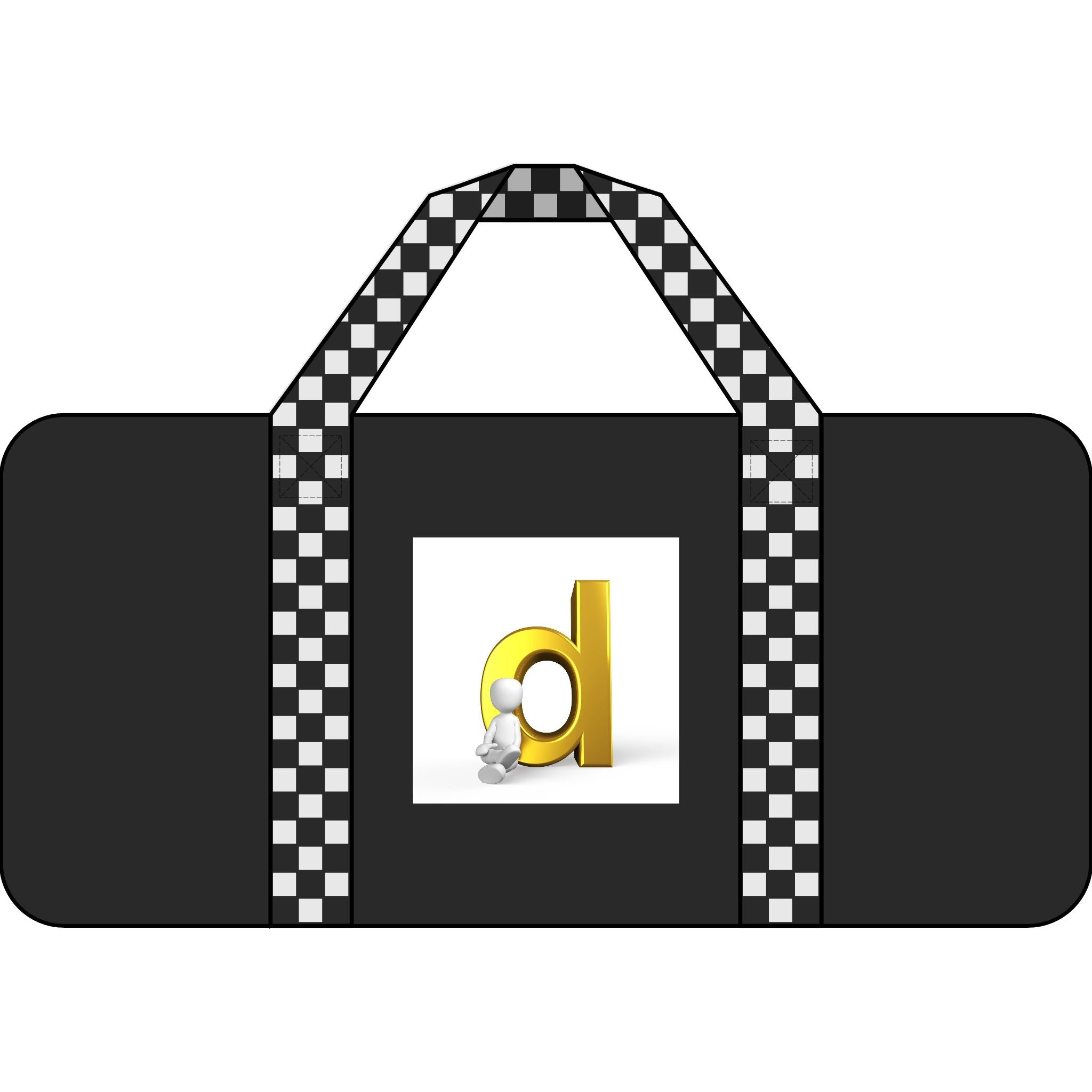 Gold Letter D Logo Duffle Bag | Checker Strap or Camo Travel Duffel
