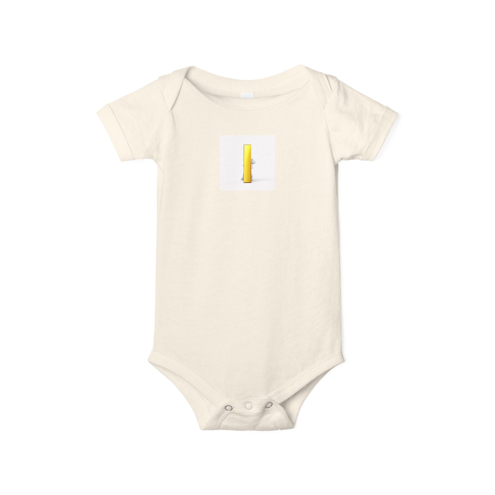 Lettre jaune et grenouillère bébé | Bodysuit bébé minimaliste