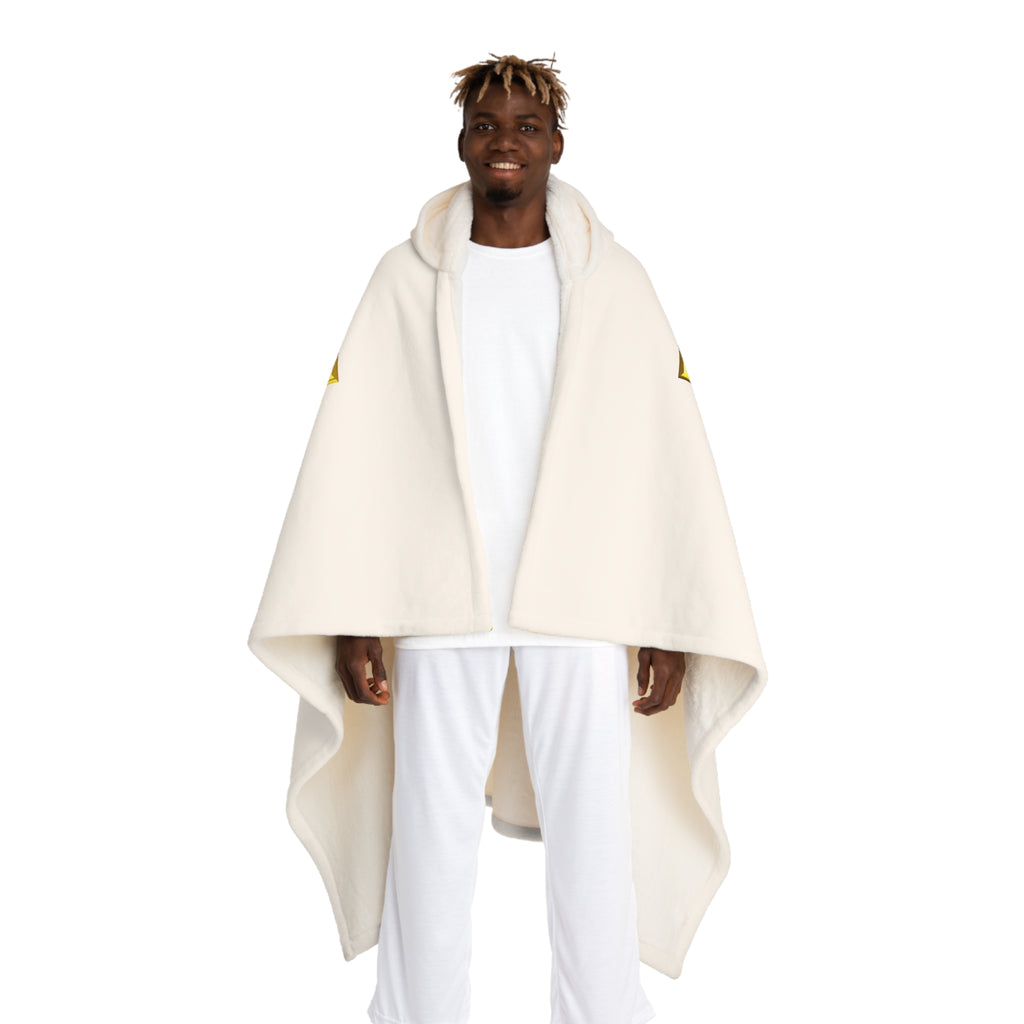 Gold Letter M With Character Hooded Blanket | Sherpa Fleece Hooded Blanket