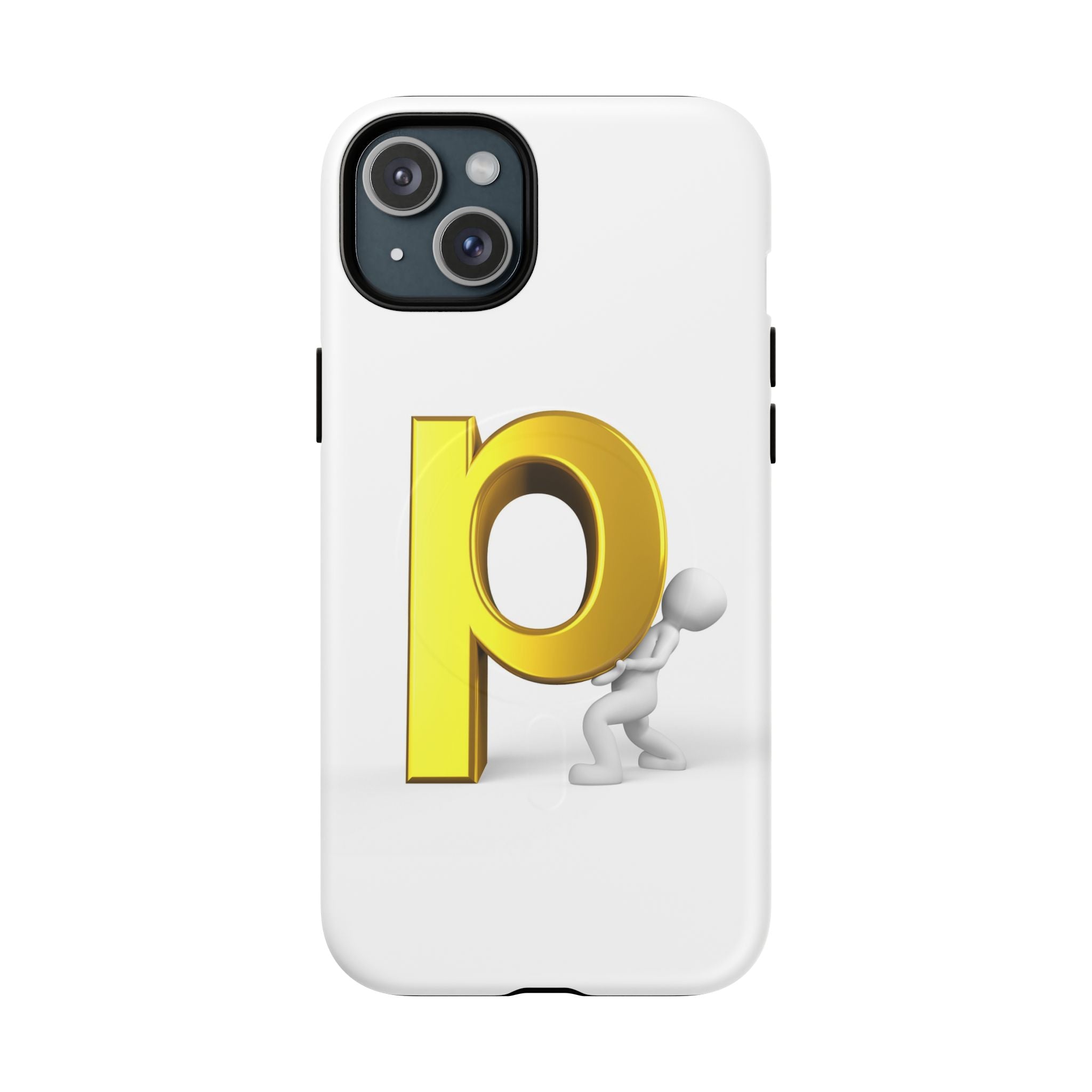 3D Gold Letter P Phone Case | Tough Magnetic Phone Case