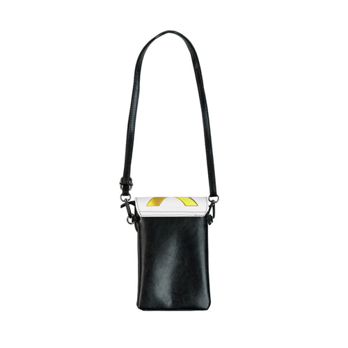 Lettre Y jaune en 3D avec figures Petit portefeuille pour téléphone portable | Pochette pour téléphone bandoulière