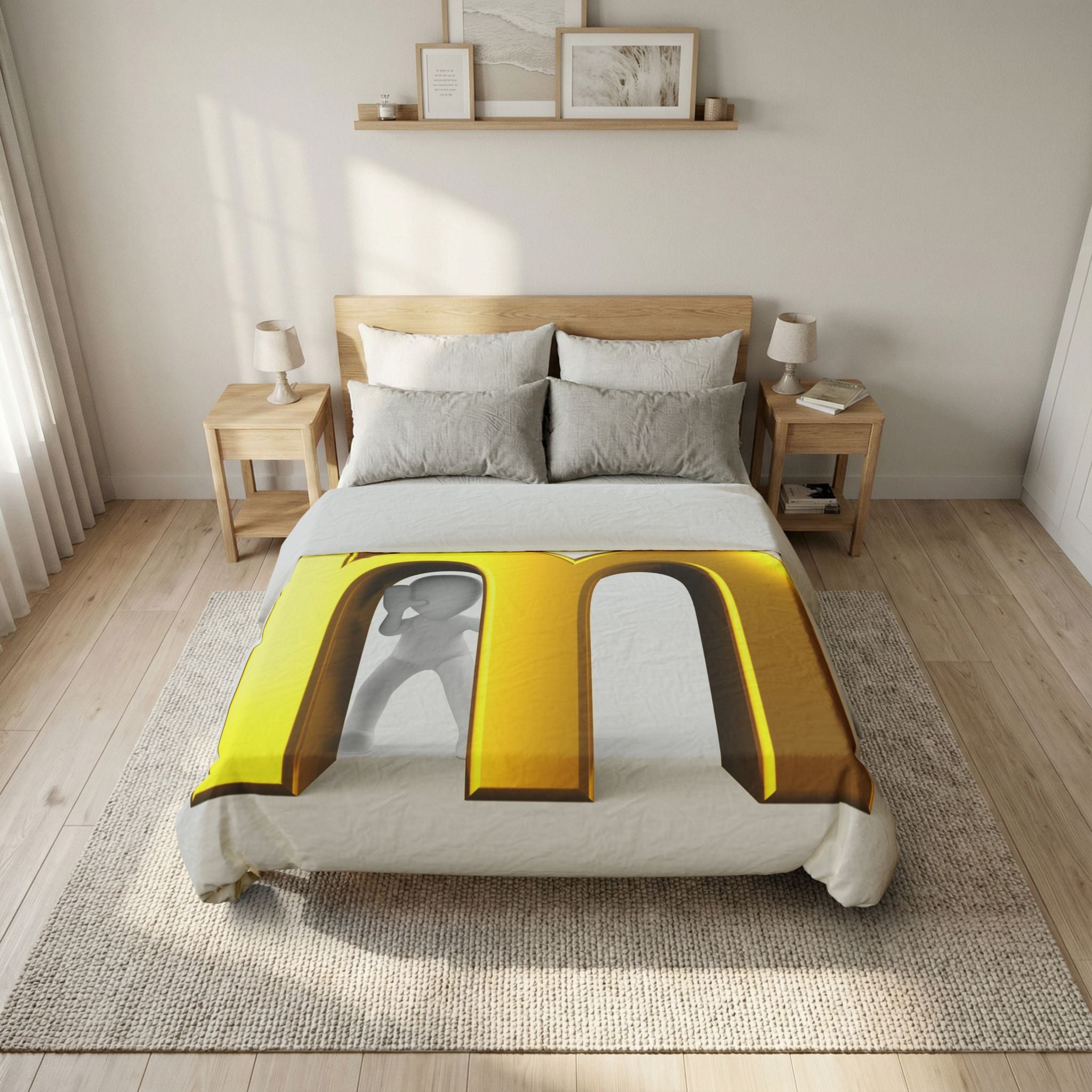 Gold Letter M duvet cover | Cotton Duvet Cover