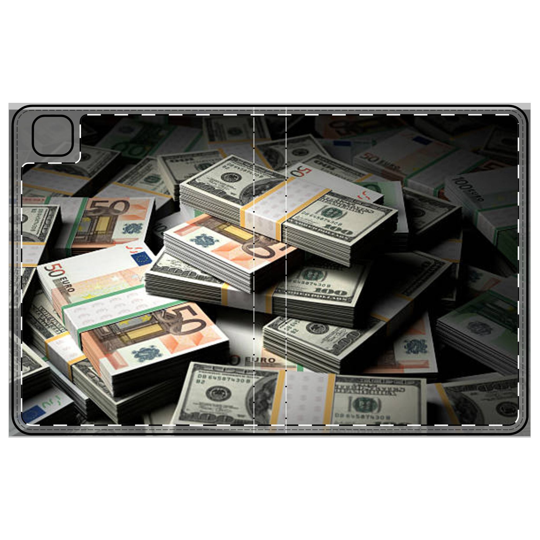 Stacks of Cash Tablet Folio Case | Money Print, Currency Design
